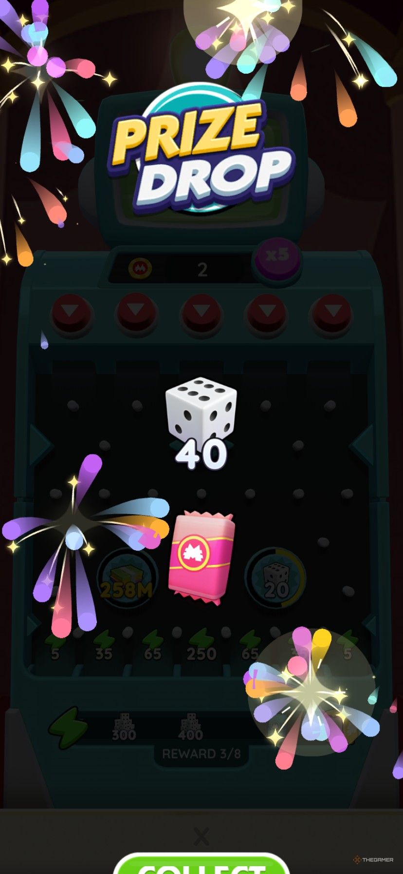 The sticker revenue received and rolled the dice free from the PEG-E prize.