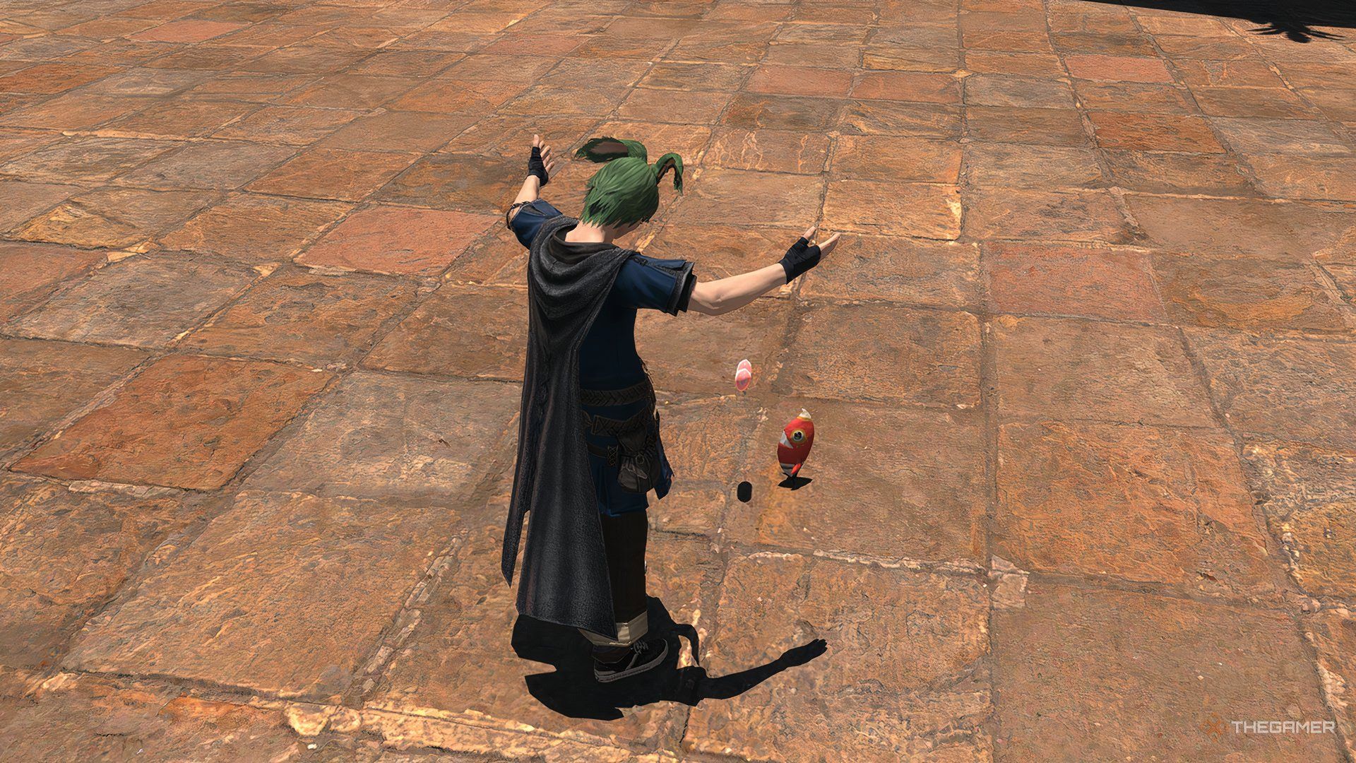 A player with the Deathservant minion in Final Fantasy 14.