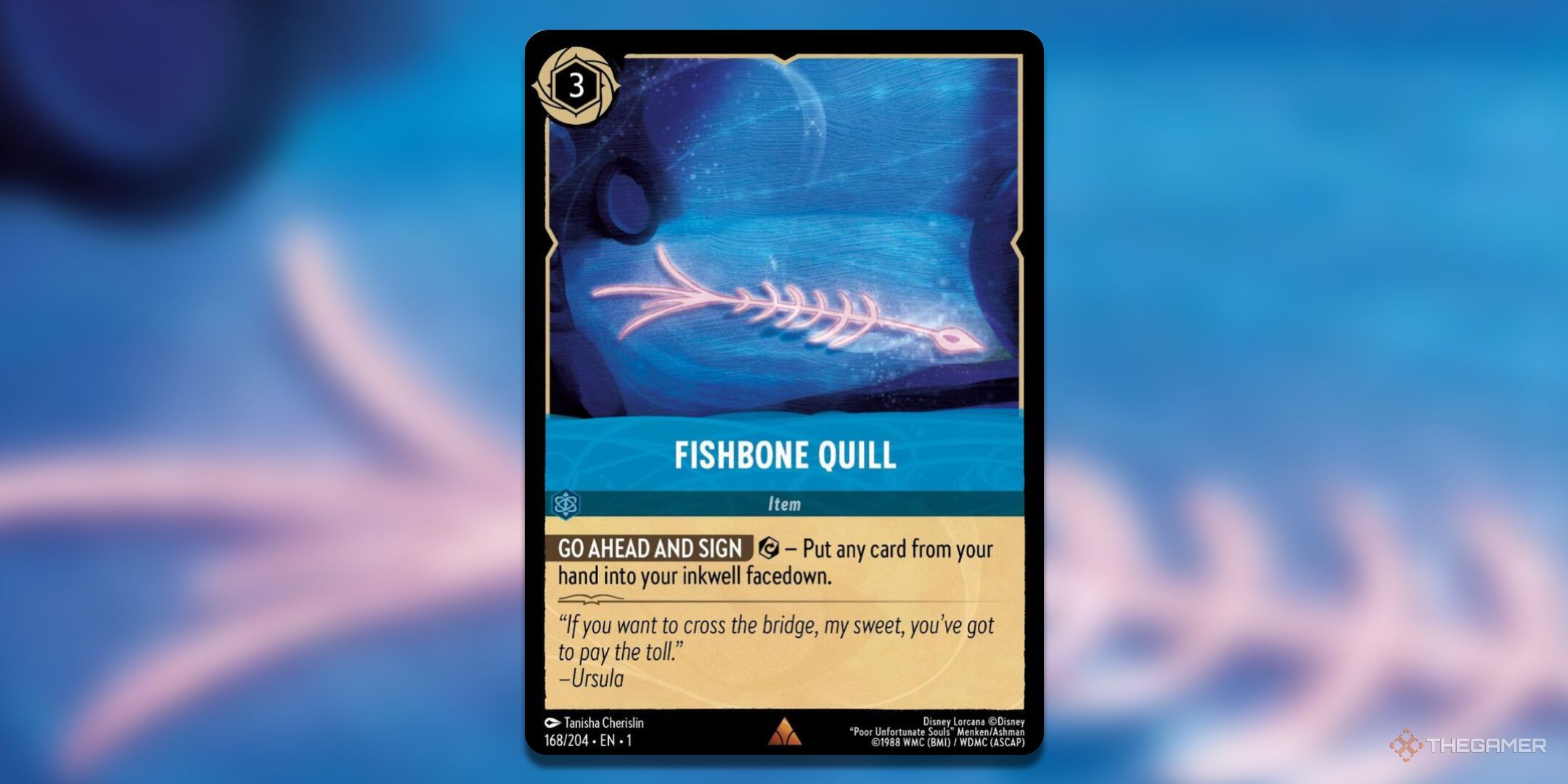 Fishbone Quill Disney Lorcana Card Art.
