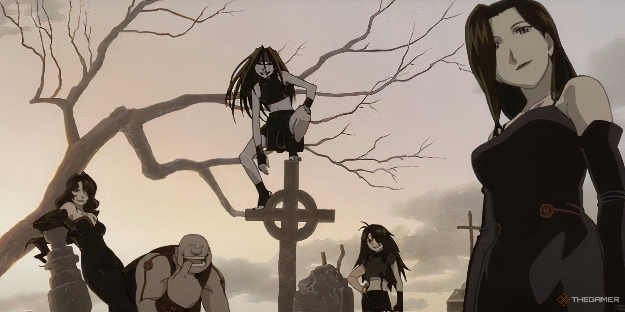 A picture of lust, gourmet, jealousy, anger, and sluggish film in a cemetery.