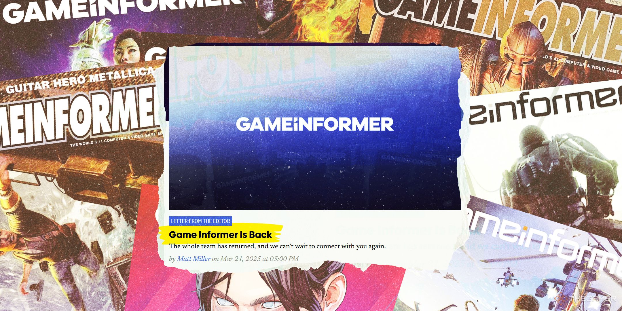 Game Informer&rsquo;s return announcement over old issues of its magazine.