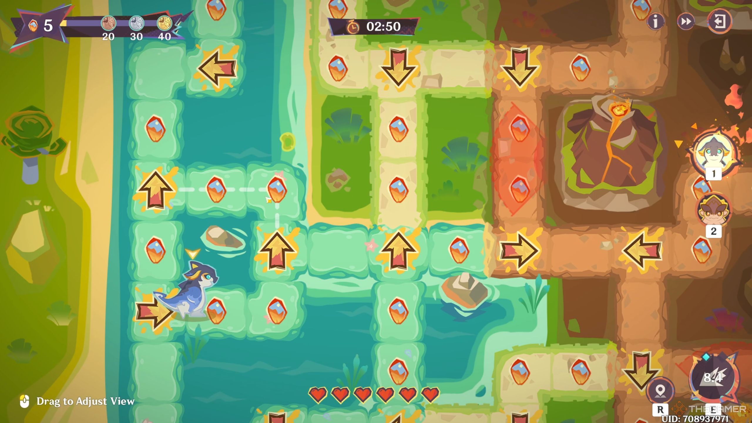 Genshin Impact Don&rsquo;t Panic In The Volcano stage walkthrough part two.