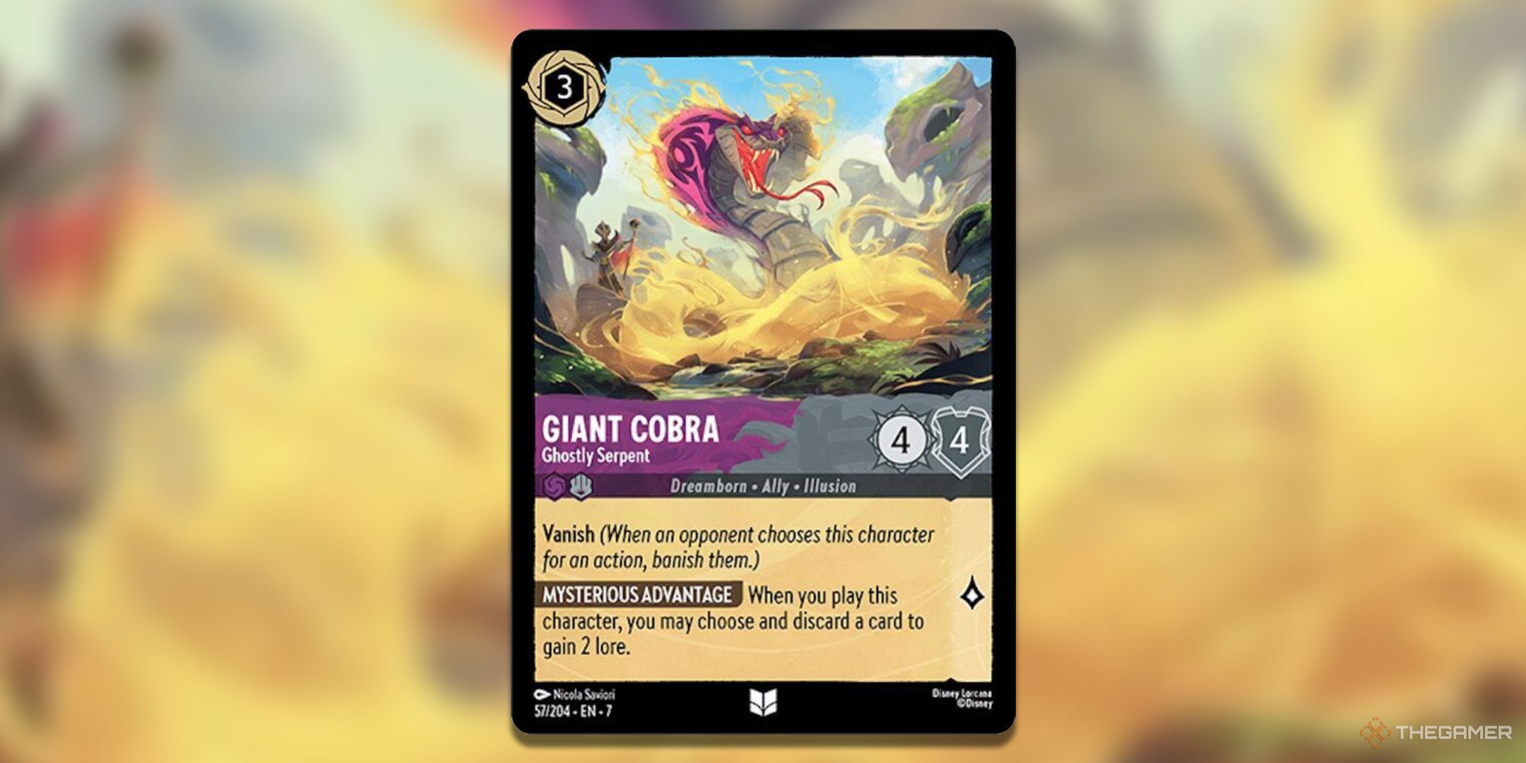 Giant Cobra - Ghostly Serpent Disney Lorcana Archazia's Island card art.