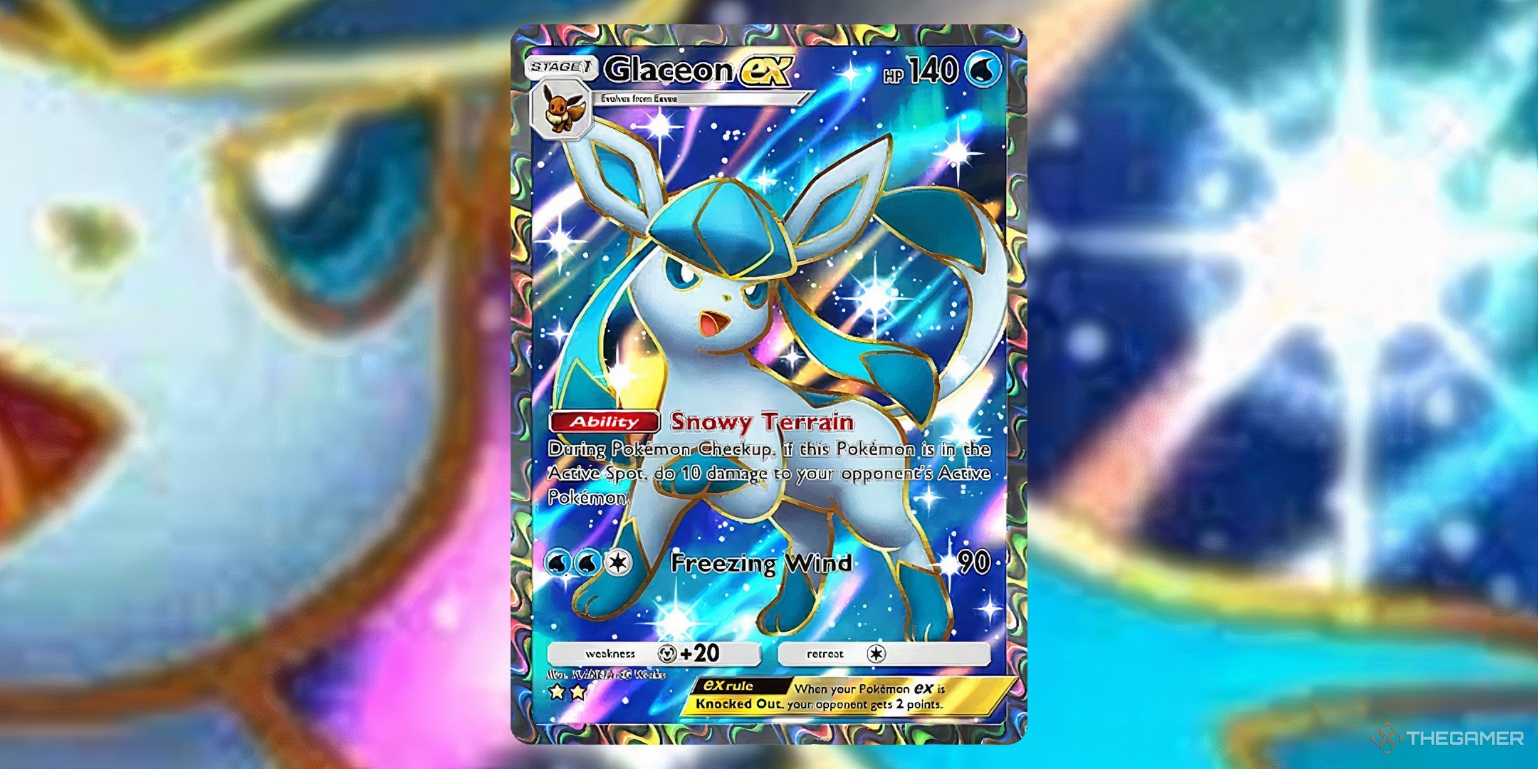 The Full Art version of the Glaceon Ex Card in Pokemon TCG Pocket.