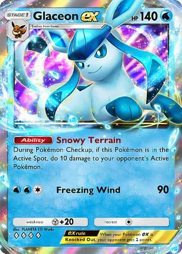 The Glaceon ex card from Pokemon TCG Pocket.