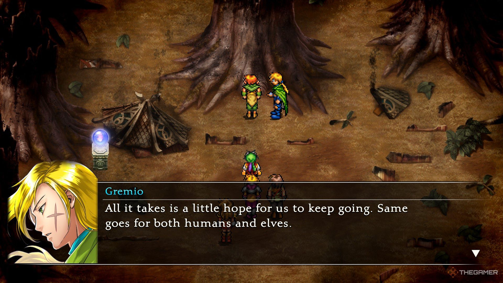 Gremio talks about hope in Suikoden 1 HD Remaster.