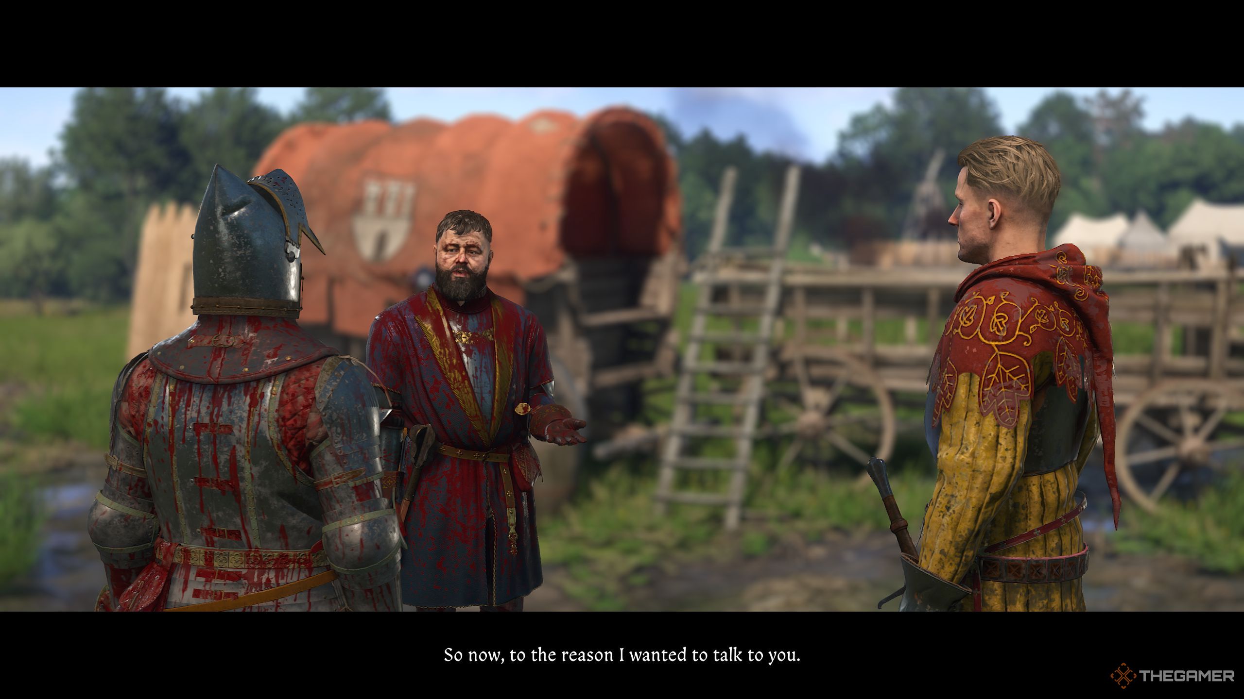 Henry talking to Hanush and Hans in Kingdom Come Deliverance 2.