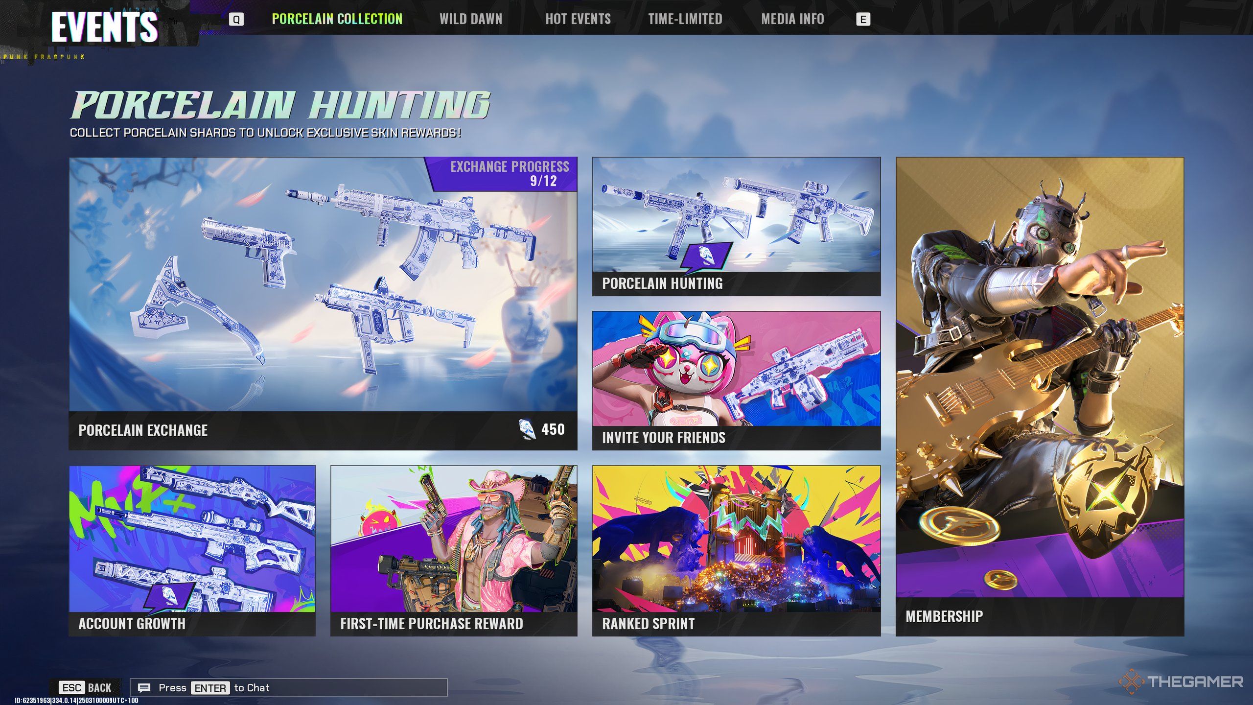 The Events section, showing all the active Events in FragPunk.