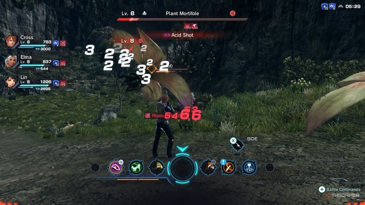نبرد با یک گیاه گیاهی در Xenoblade Chronicles x