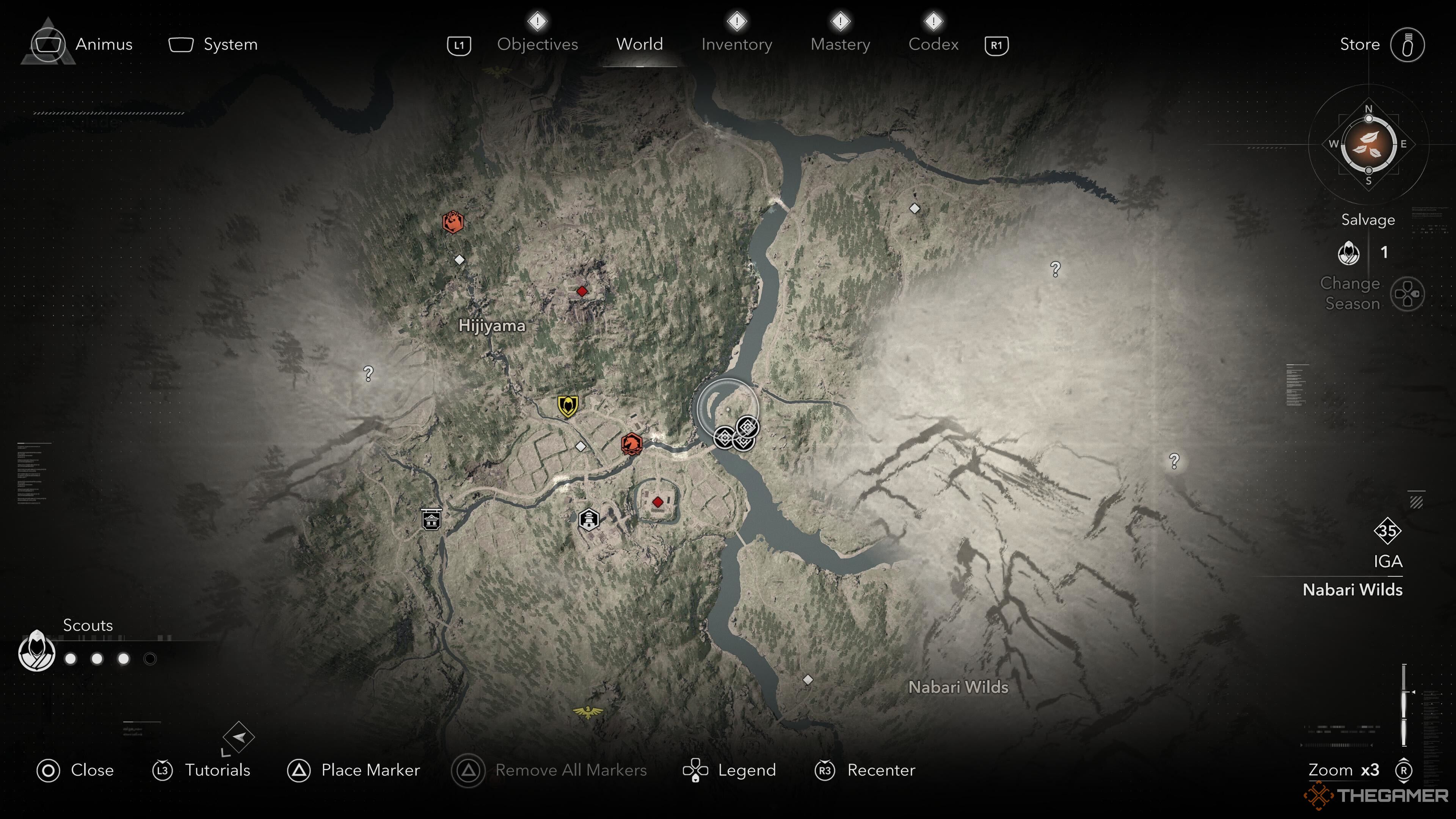 Location of blue flowers during the roots in the shadow of the Creed of Assassin