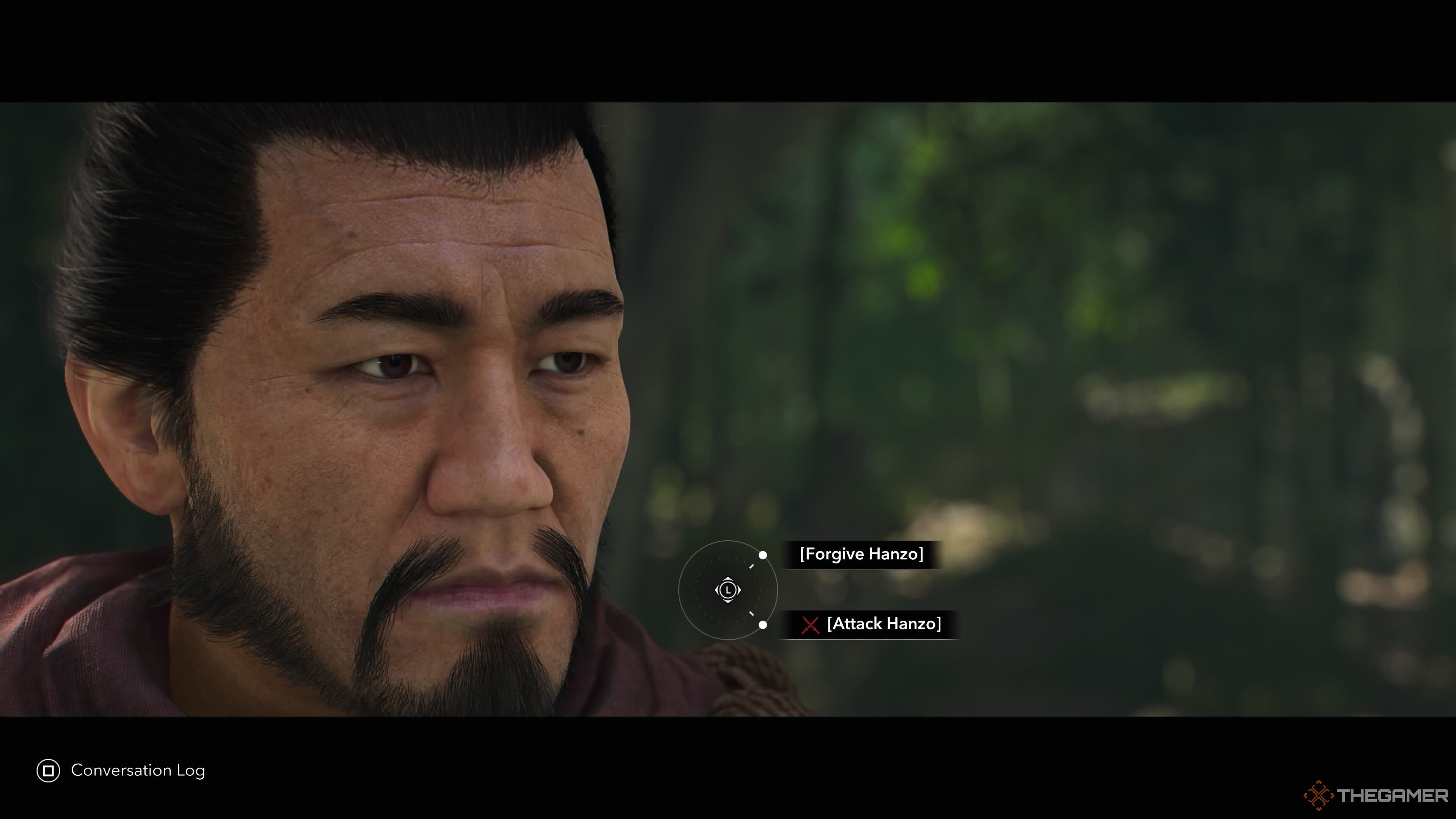 Choosing to attack Hinzo or forgive Hinzo in Hinzo's profession.