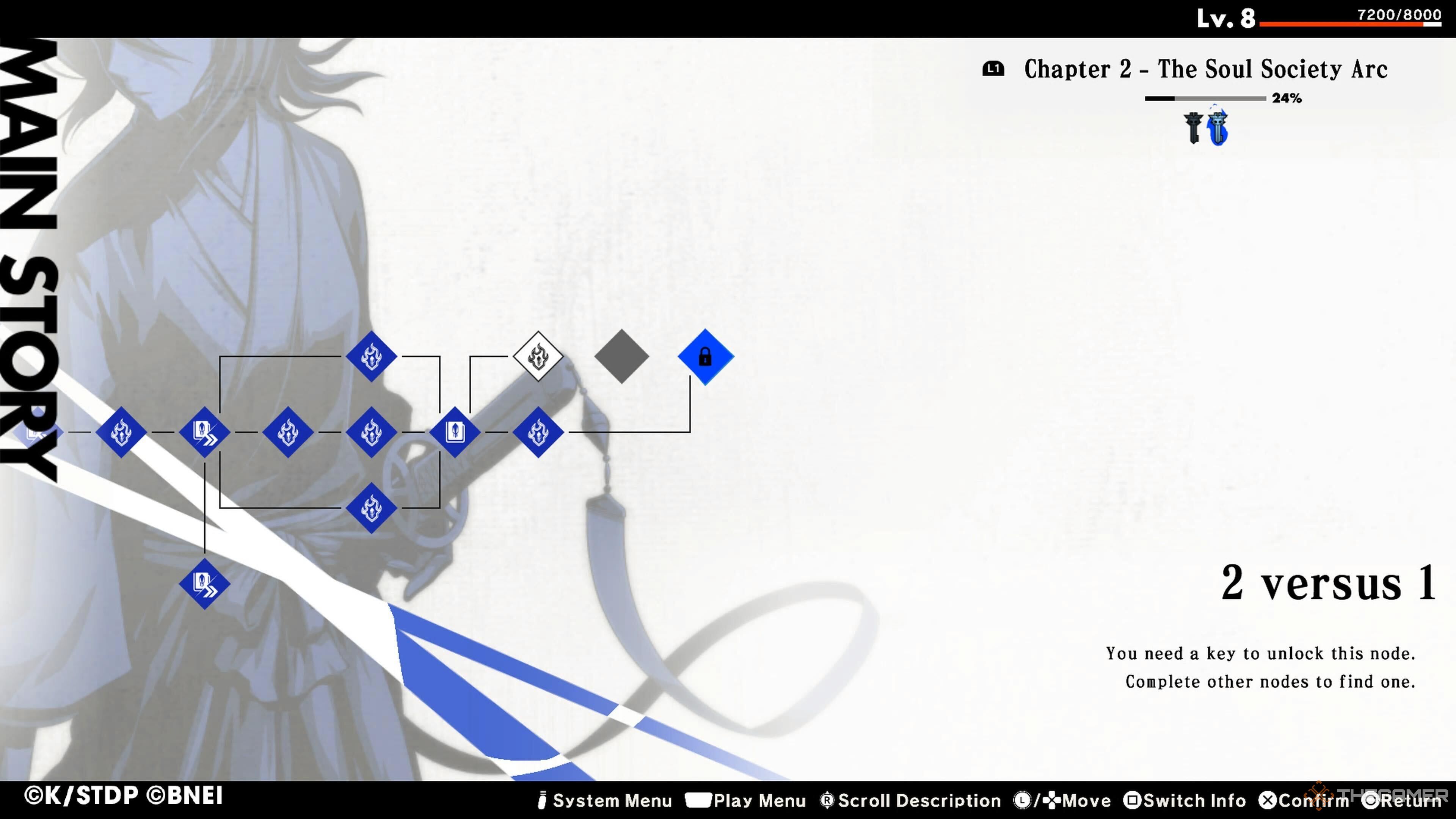 Node that needs to be unlocked in the bleach: Play of the soul.