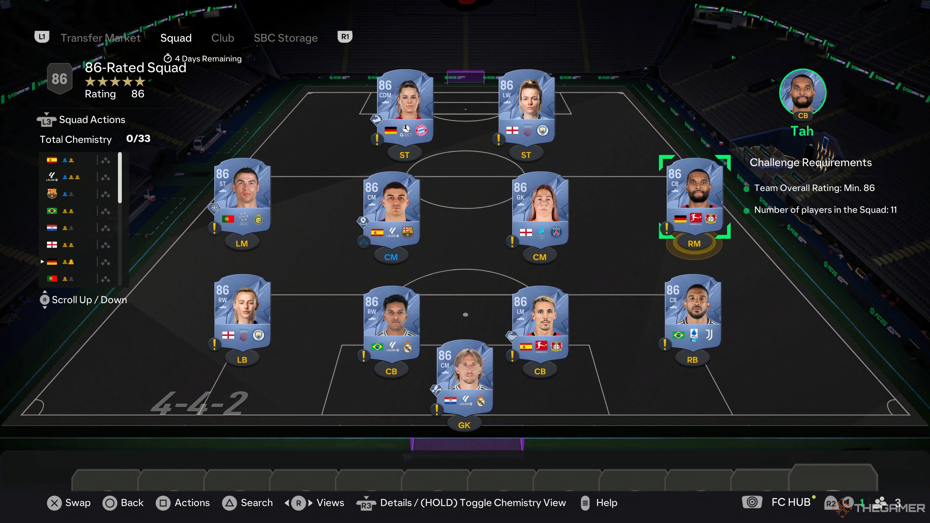 A screenshot of the first solution for Five Star Evo Baller SBC.