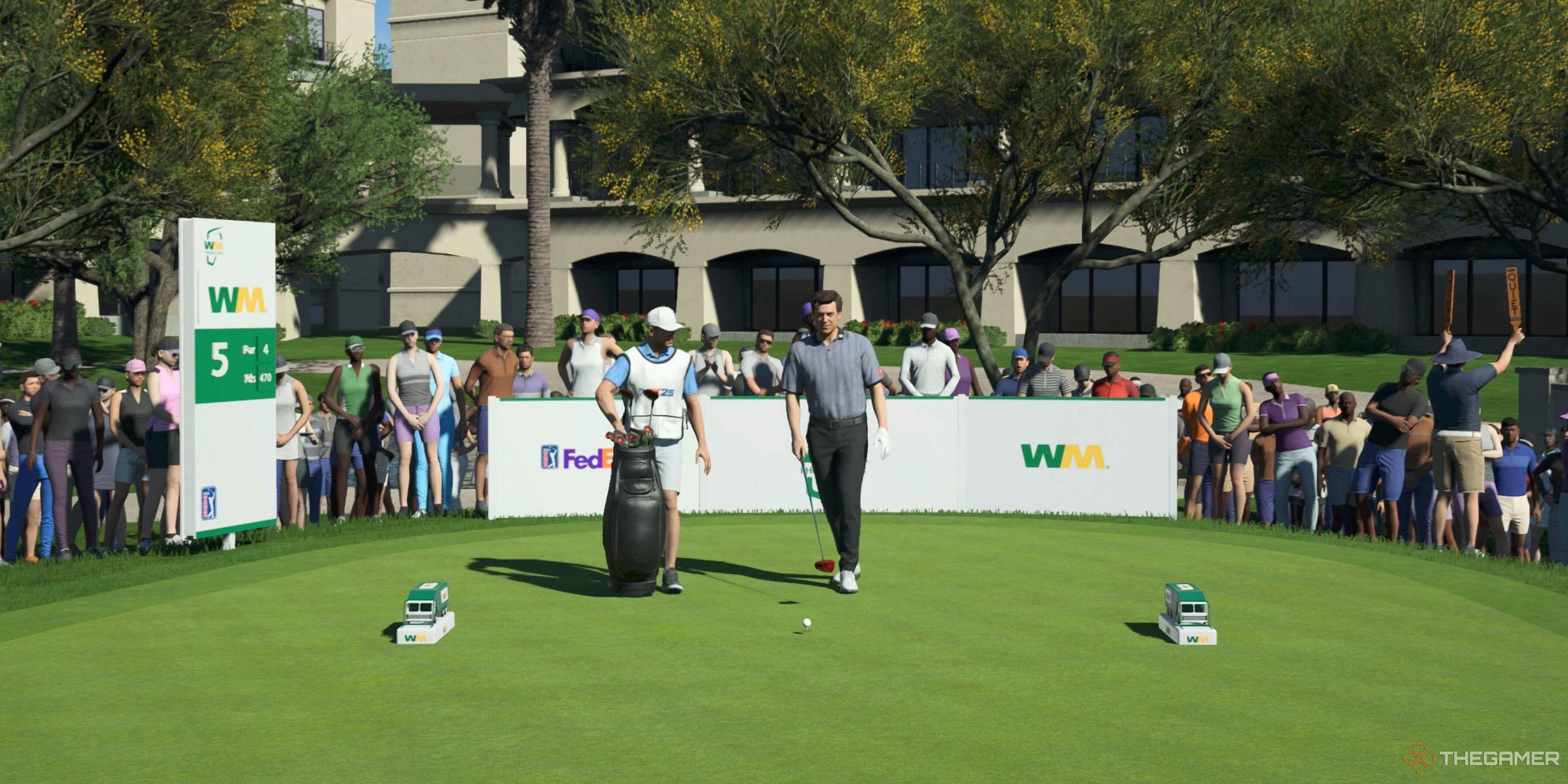Shooter McGavin on the tee box in PGA Tour 2K25.