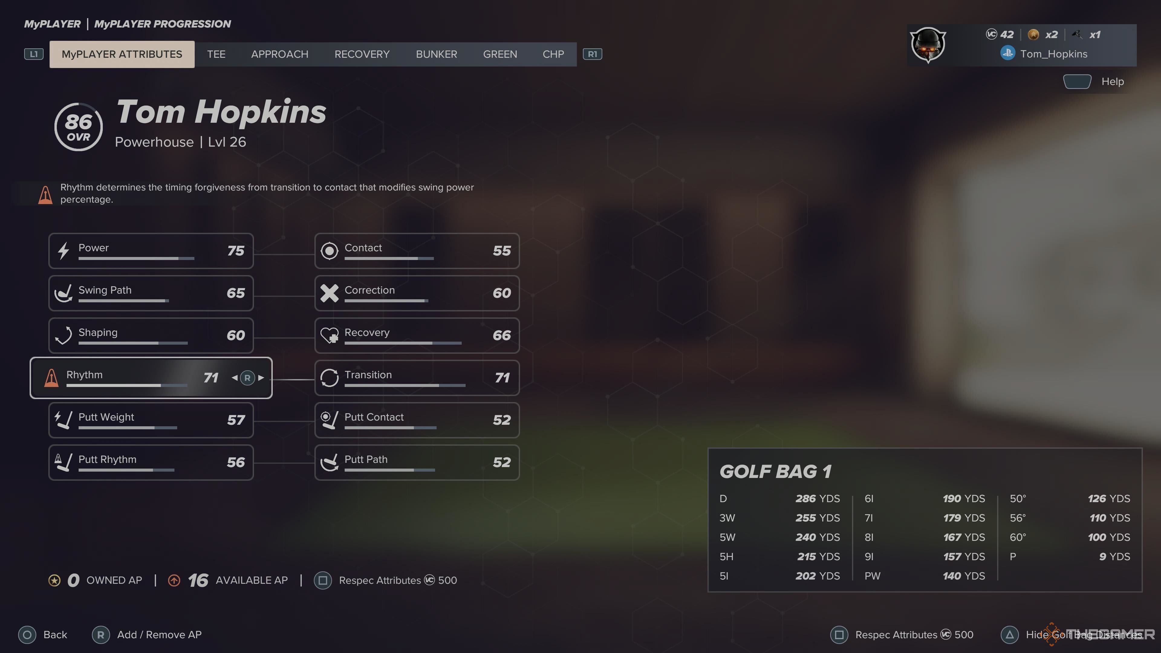 صفحه نمایش Stats در PGA Tour 2K25.