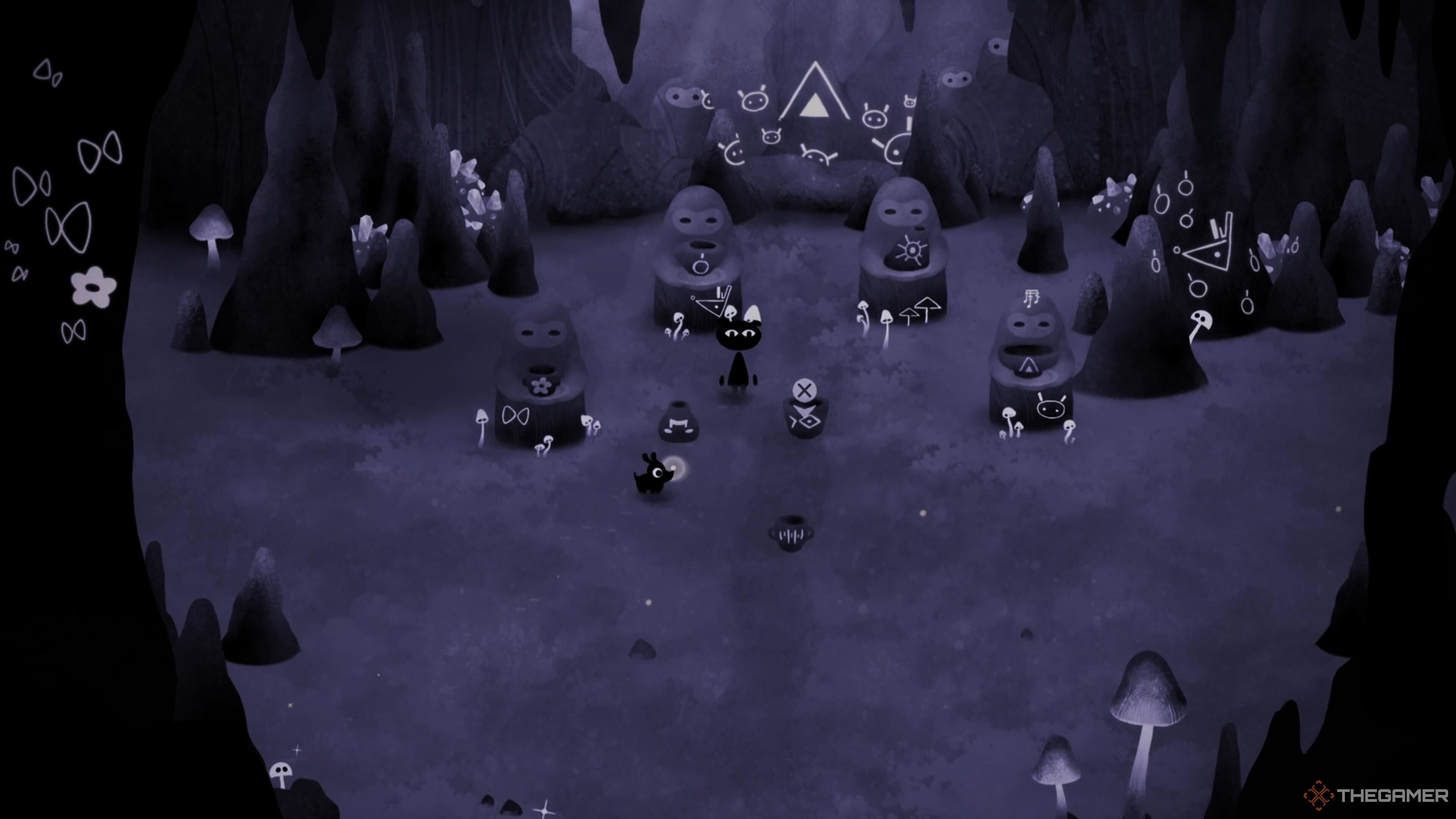 The solutions to the cave statue puzzle in Koira.