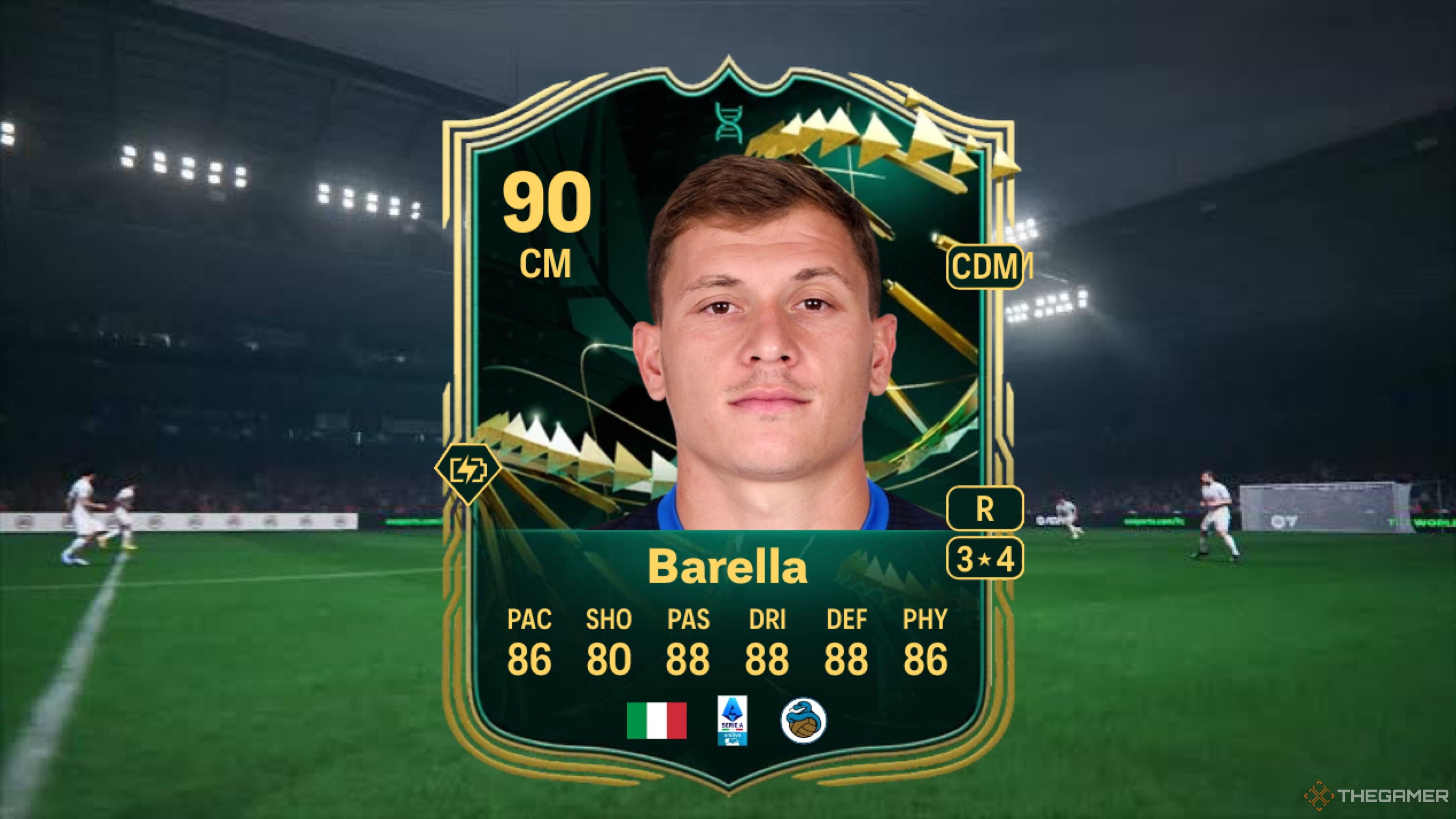 BILD shows Barella card in front of a faded pitch background.