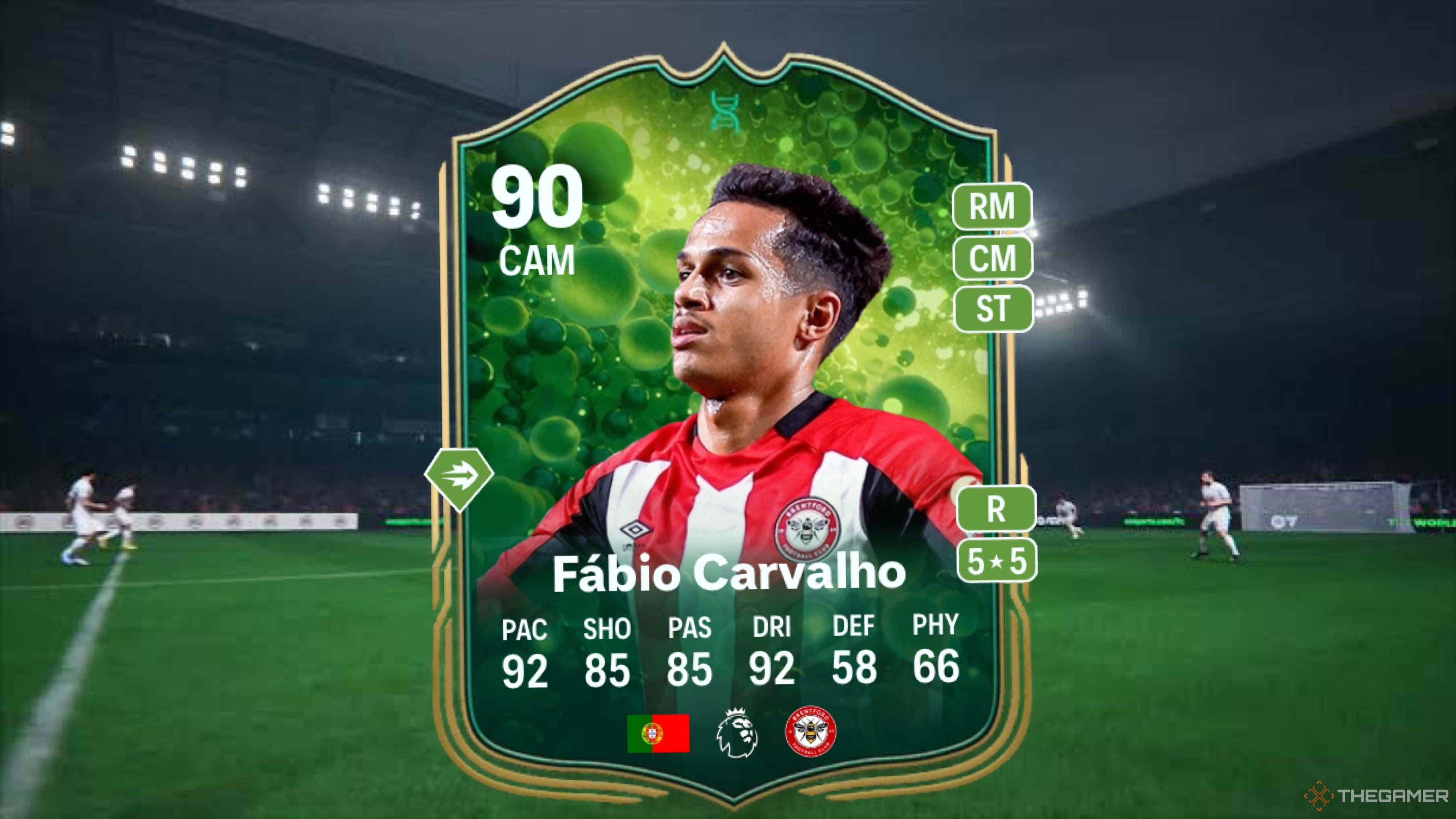 Image showing Carvalho card against a faded pitch background.