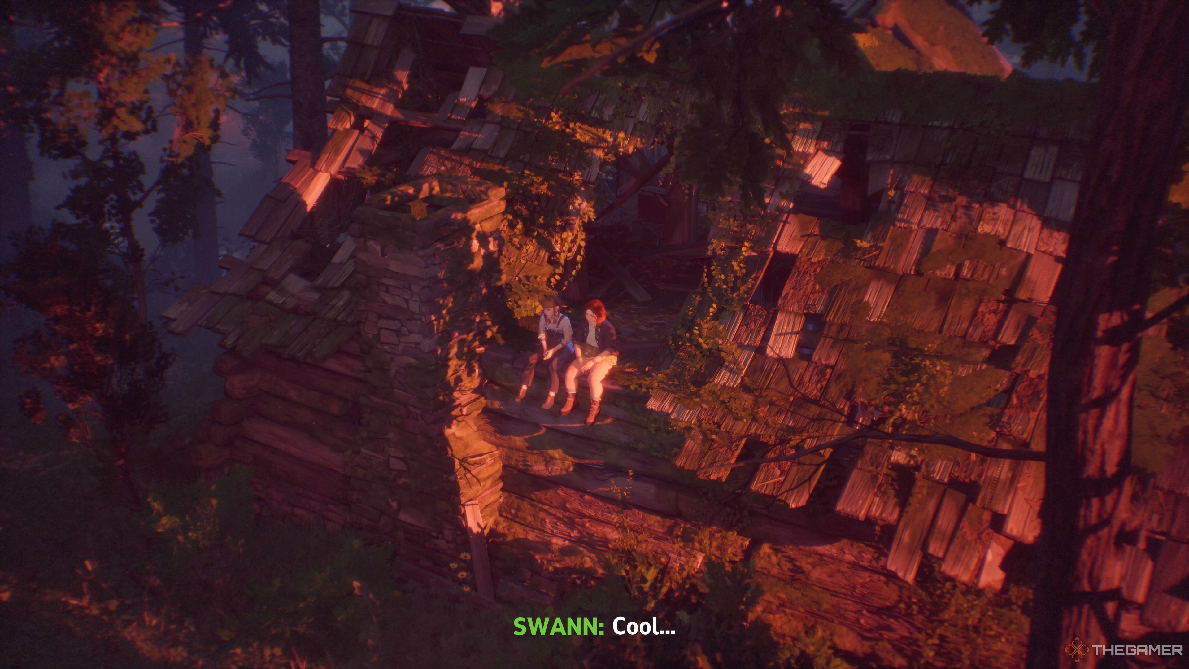 Swann and Kat sit on the roof of Fawn&rsquo;s Rest in Lost Records: Bloom &amp; Rage.