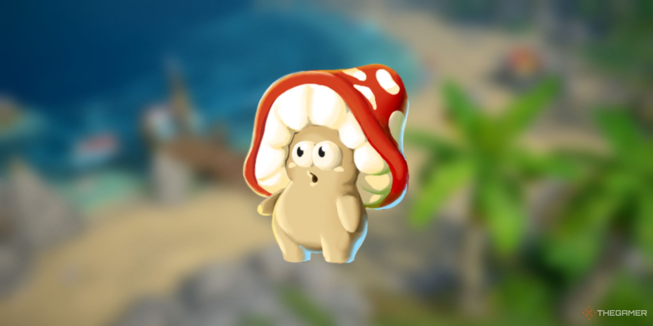 Luma Island, in a bild background of a mushroom loom.