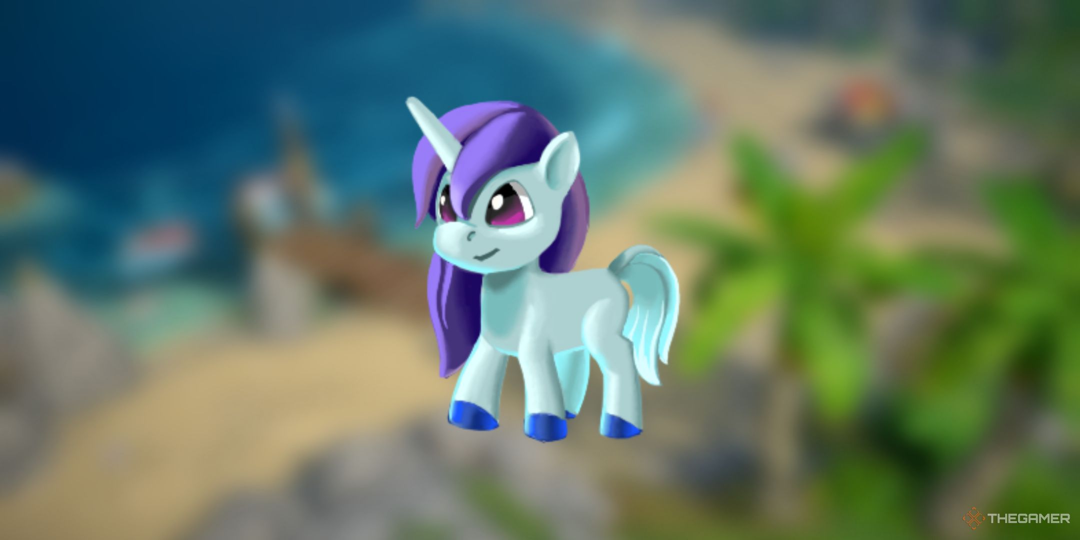 Luma Islands, like a unicorn to a unicorn, and in the blurry background of the beach.