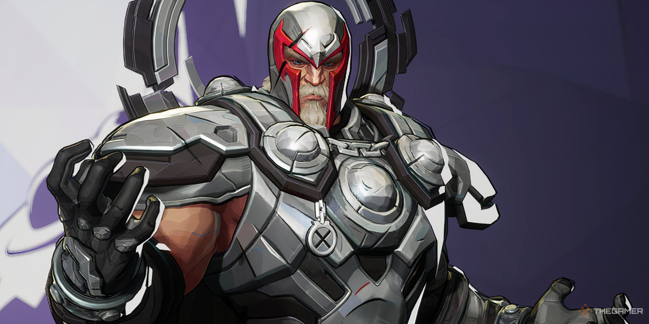 A screenshot of Magneto from Marvel Rivals from the game's Hero Profile.