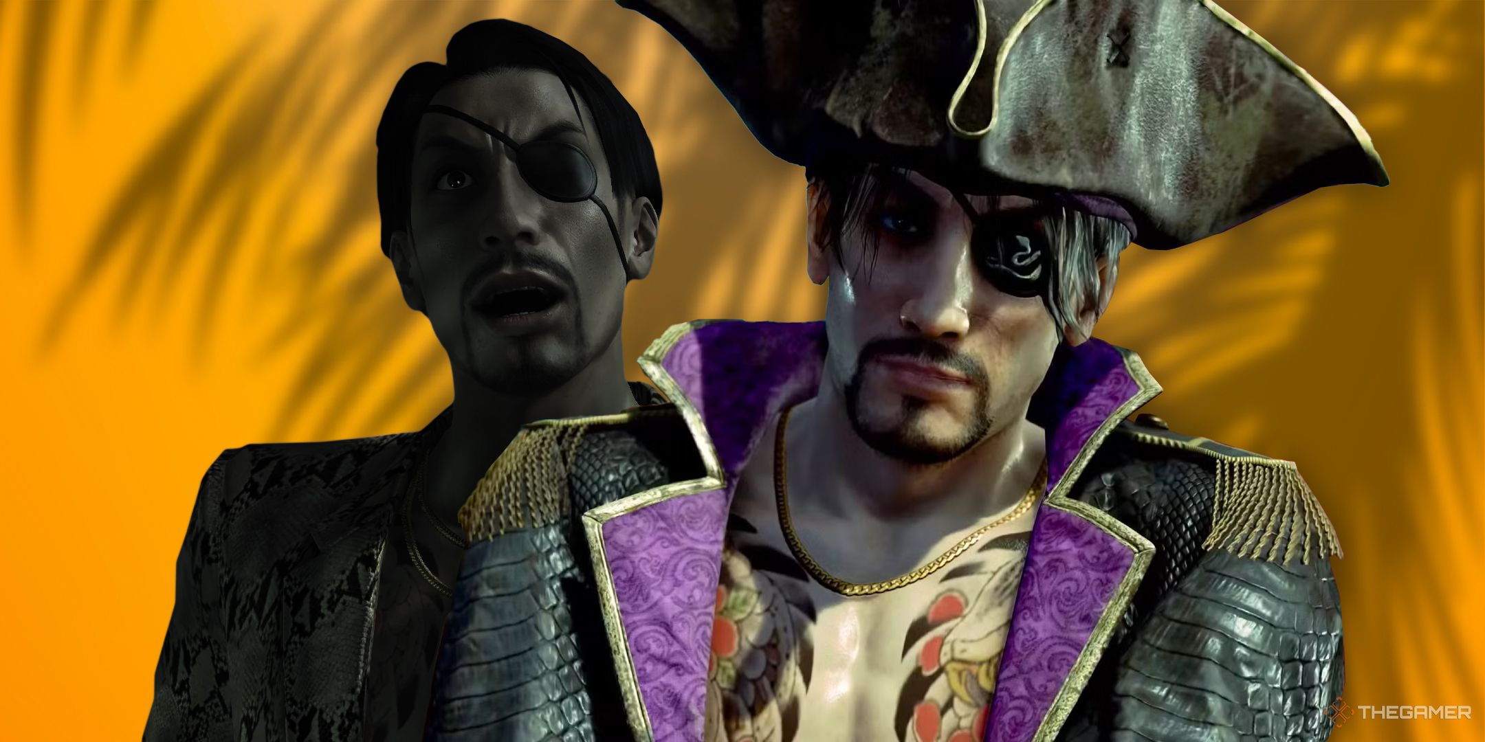 Majima as the Mad Dog and a pirate captain.