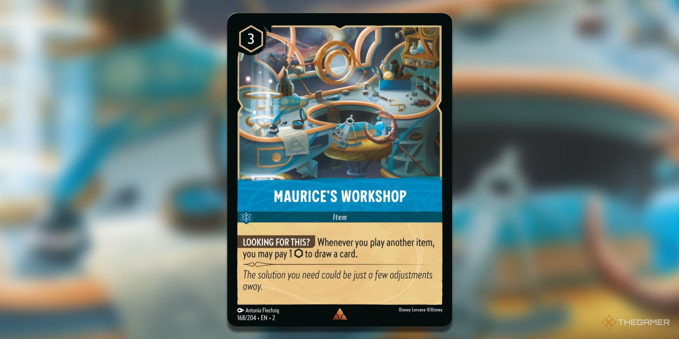 Maurice&rsquo;s Workshop Disney Lorcana Card Art.