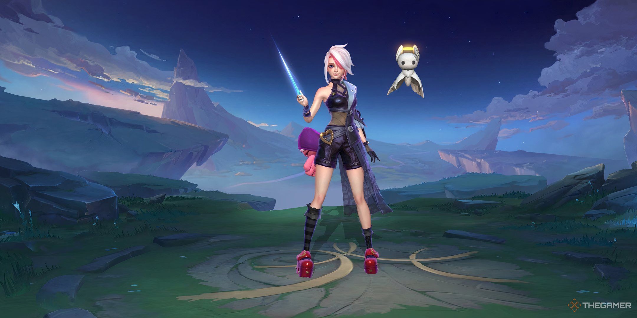 Melissa from Mobile Legends Bang Bang standing in her character display page.