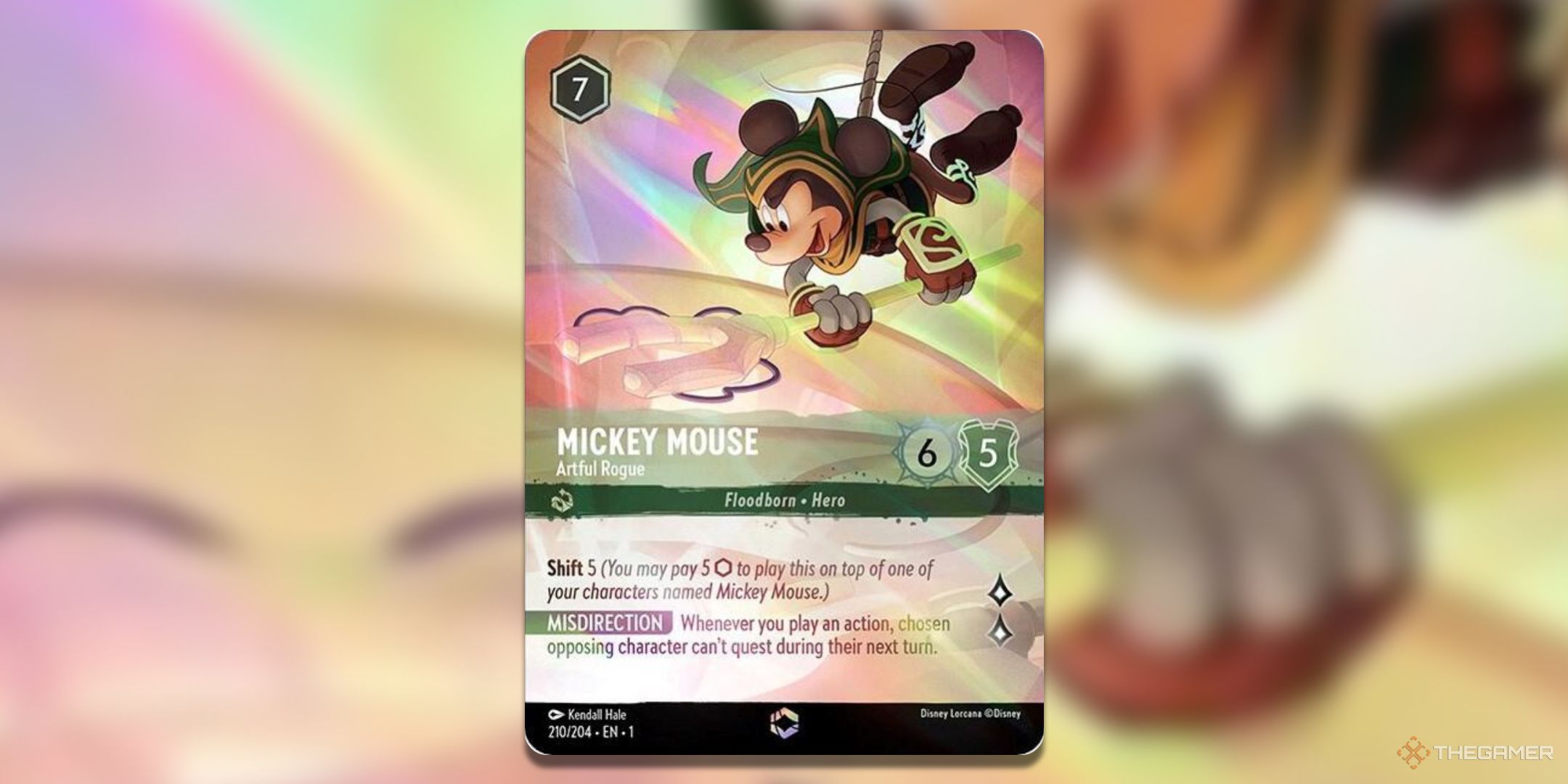 Mickey Mouse Artful Rogue Enchanted Disney Lorcana card art.