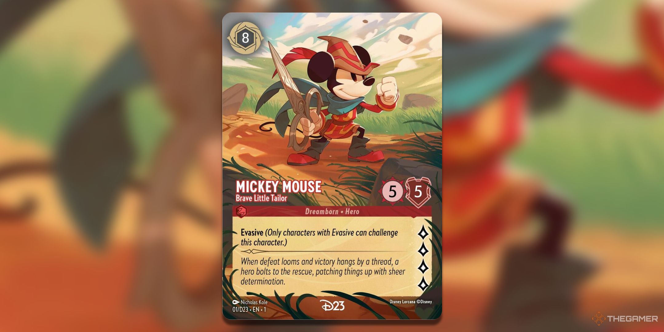Mickey Mouse - Brave Little Tailor extended art Disney Lorcana card art.