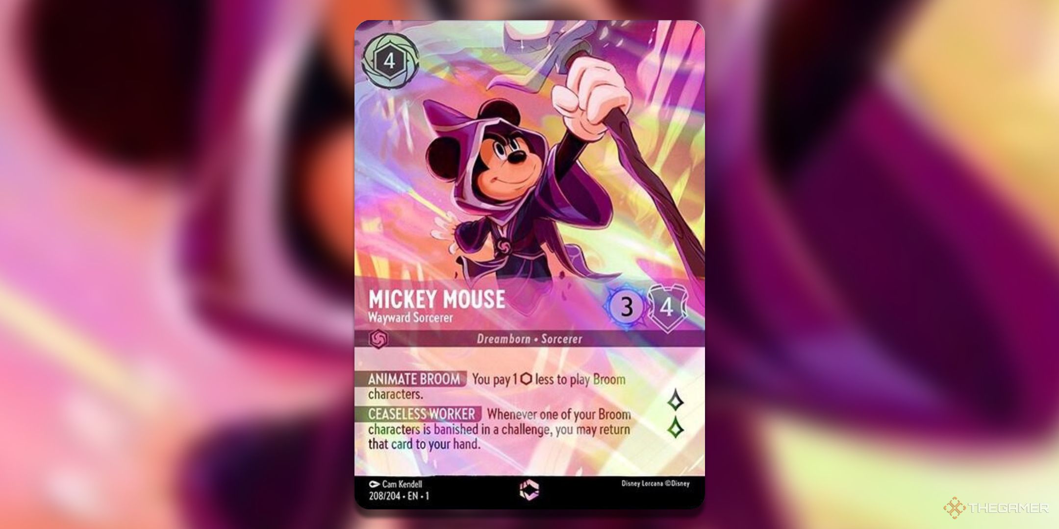 Mickey Mouse Wayward Sorcerer enchanted Disney Lorcana card art.
