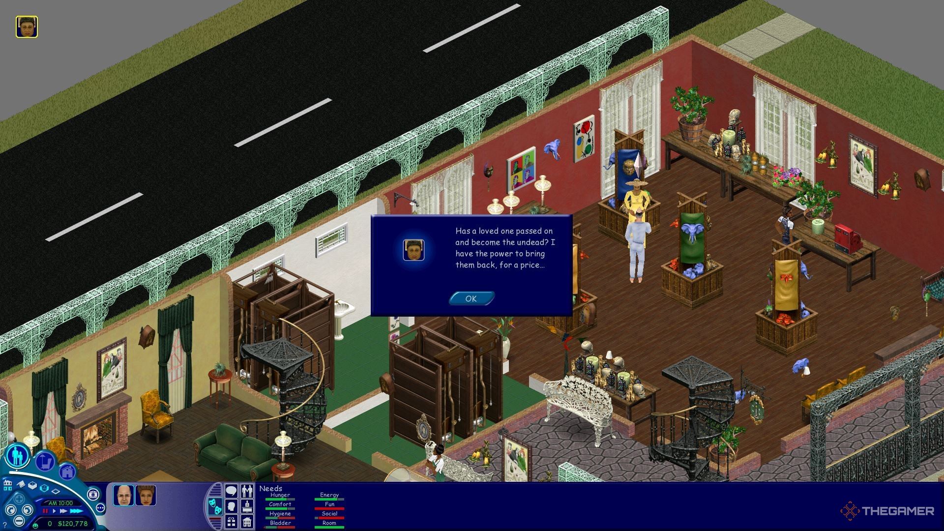 Miss Luciel offers to revive the zombie in Sims.