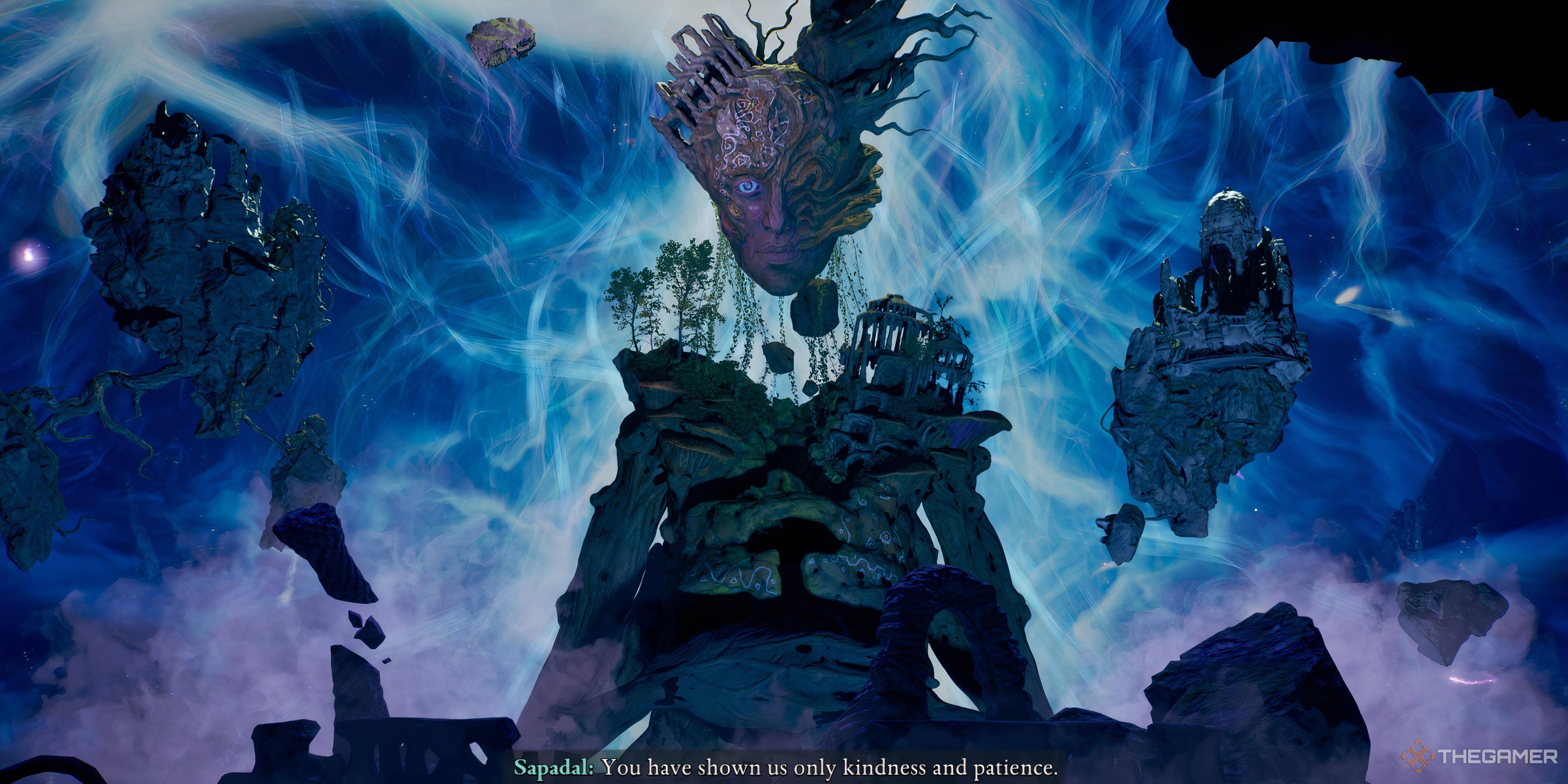 Sapadal speaks to the godlike in Avowed.