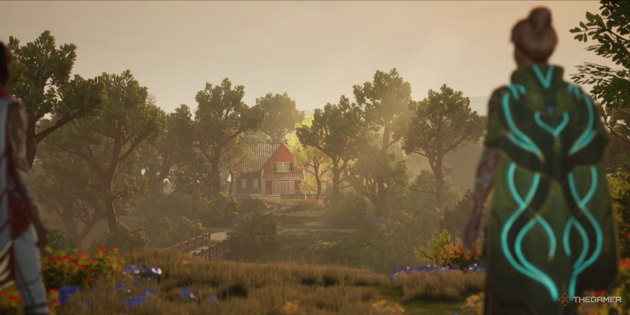 Zoe prepares to approach her childhood home in Split Fiction.