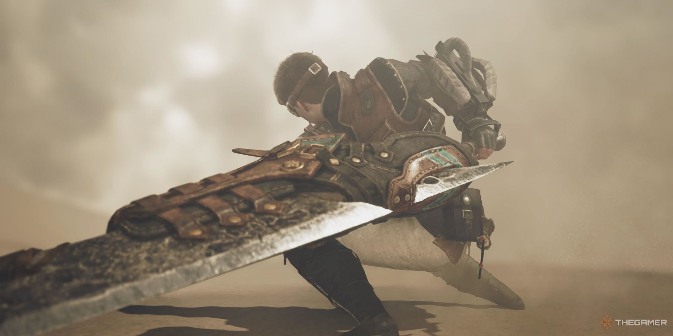 A Hunter using the Greatsword in Monster Hunter Wilds.