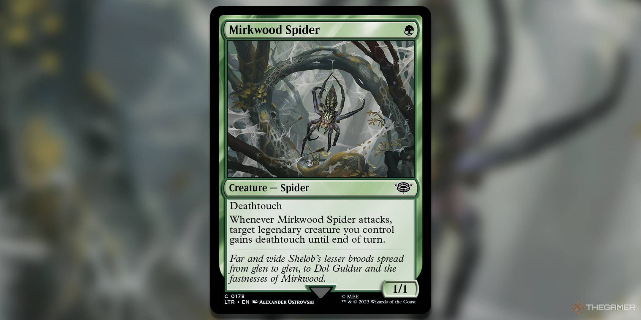 Image of the Mirkwood Spider card in Magic: The Gathering.