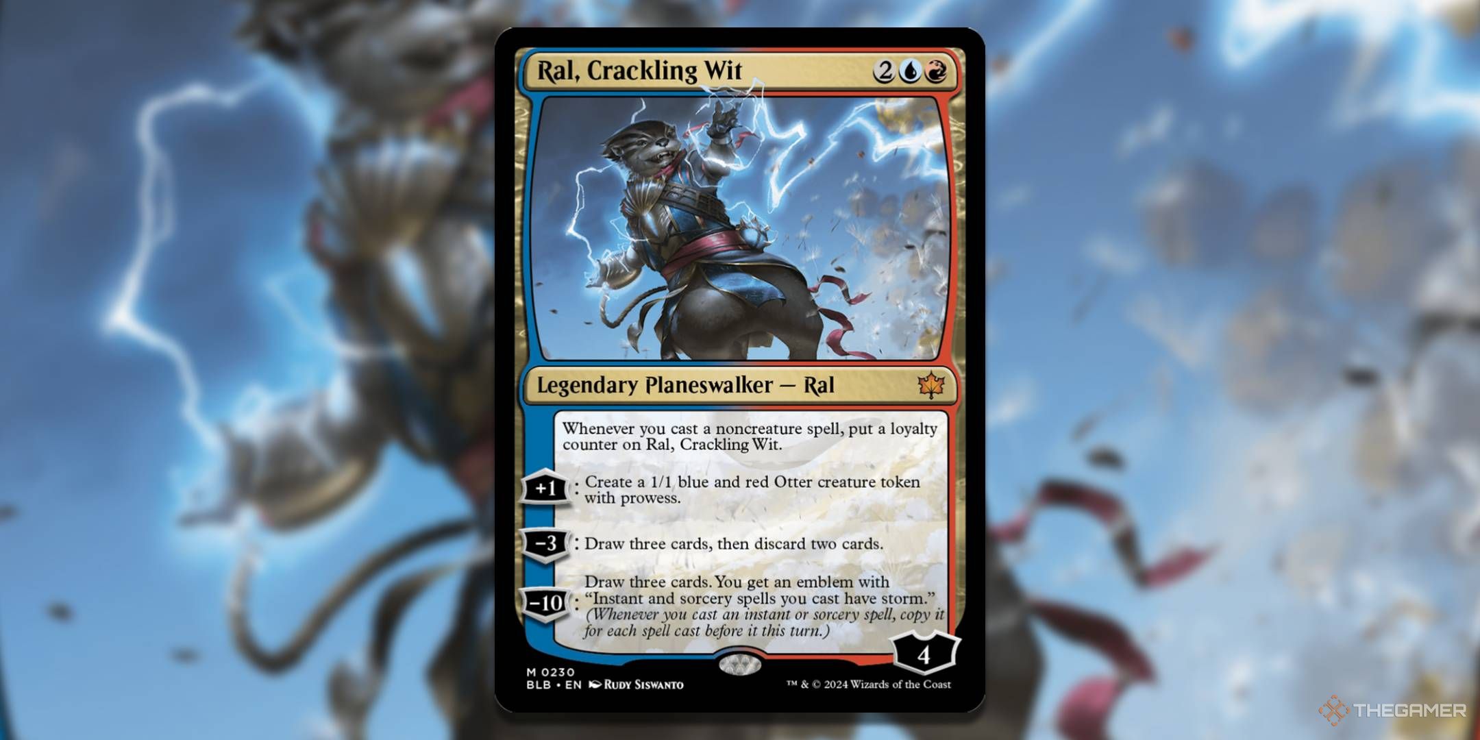 MTG Ral, Crackling Wit card with the art in the background.