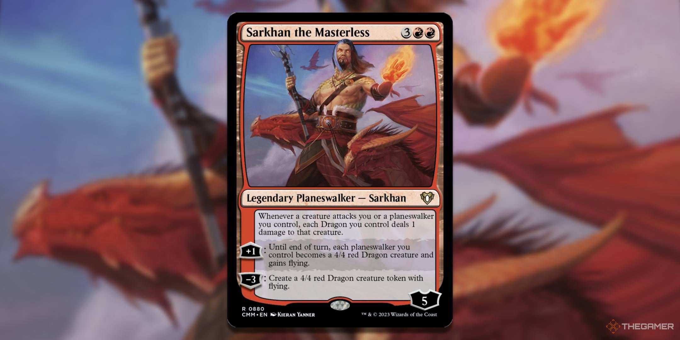 MTG Sarkhan Background Masterless Card with Art.