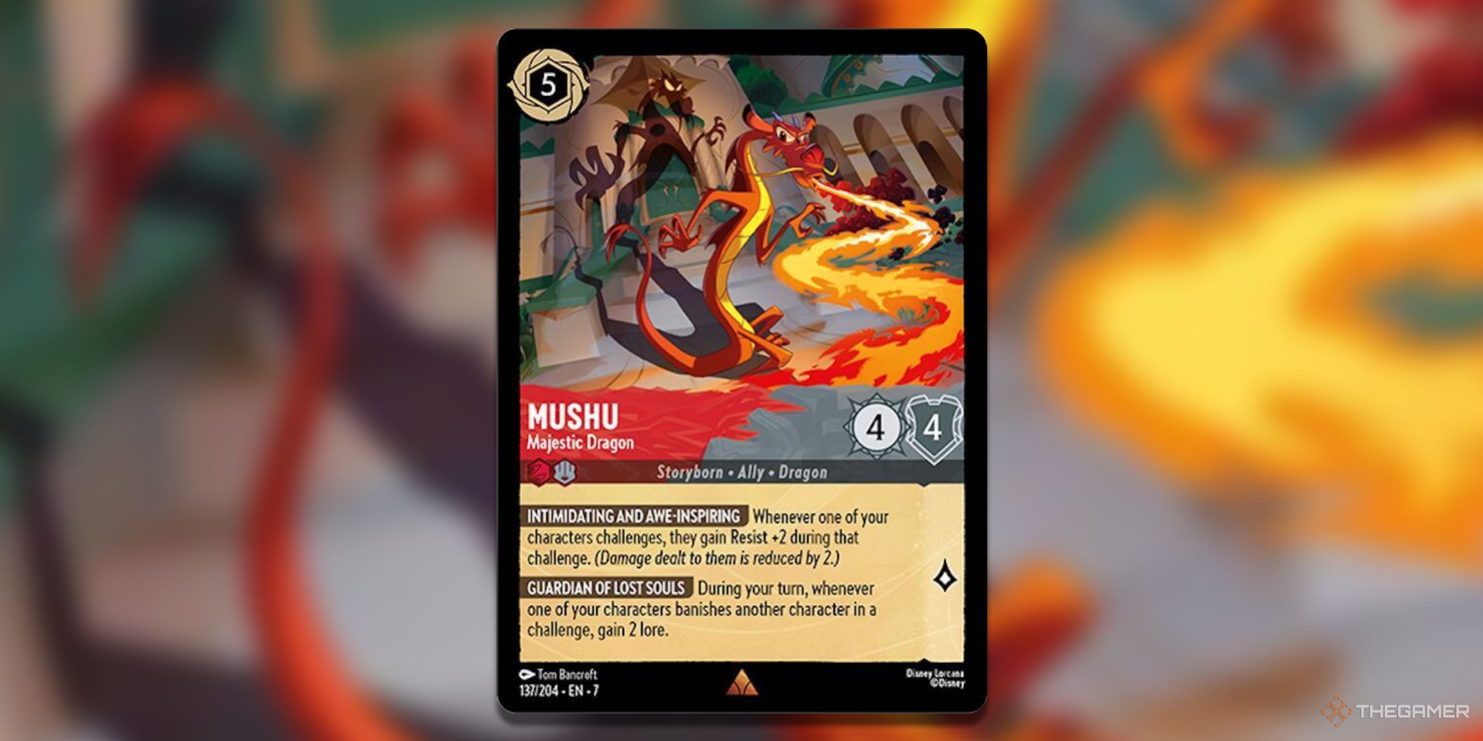 Mushu- Majestic Dragon Disney Lorcana Archazia's Island card art.