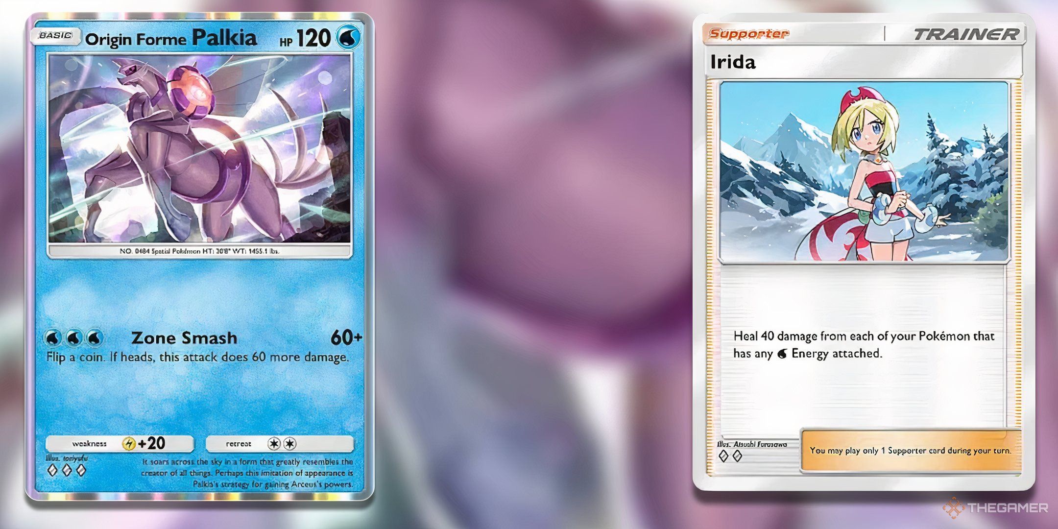 Origin Forme Palkia and Irida in Pokemon TCG Pocket