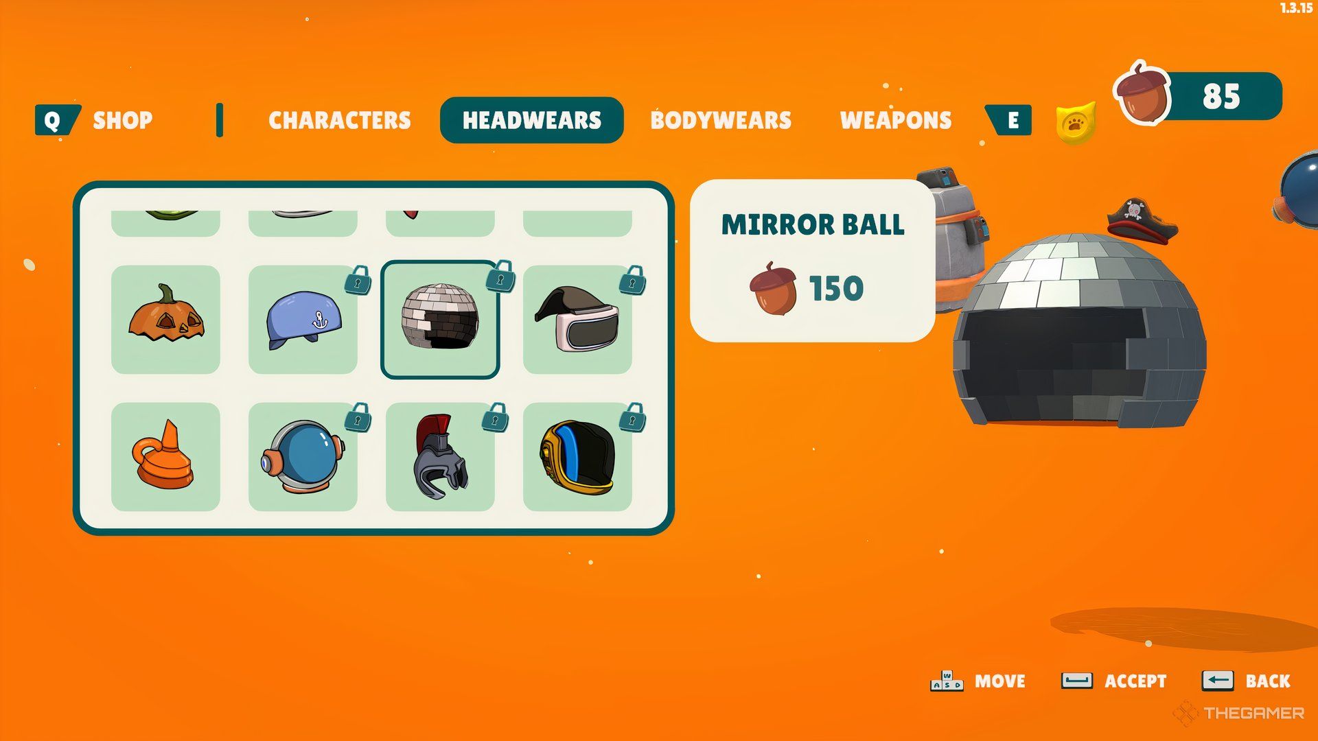 Some hats available for shopping at the party club at the Game Shop, including mirror hair