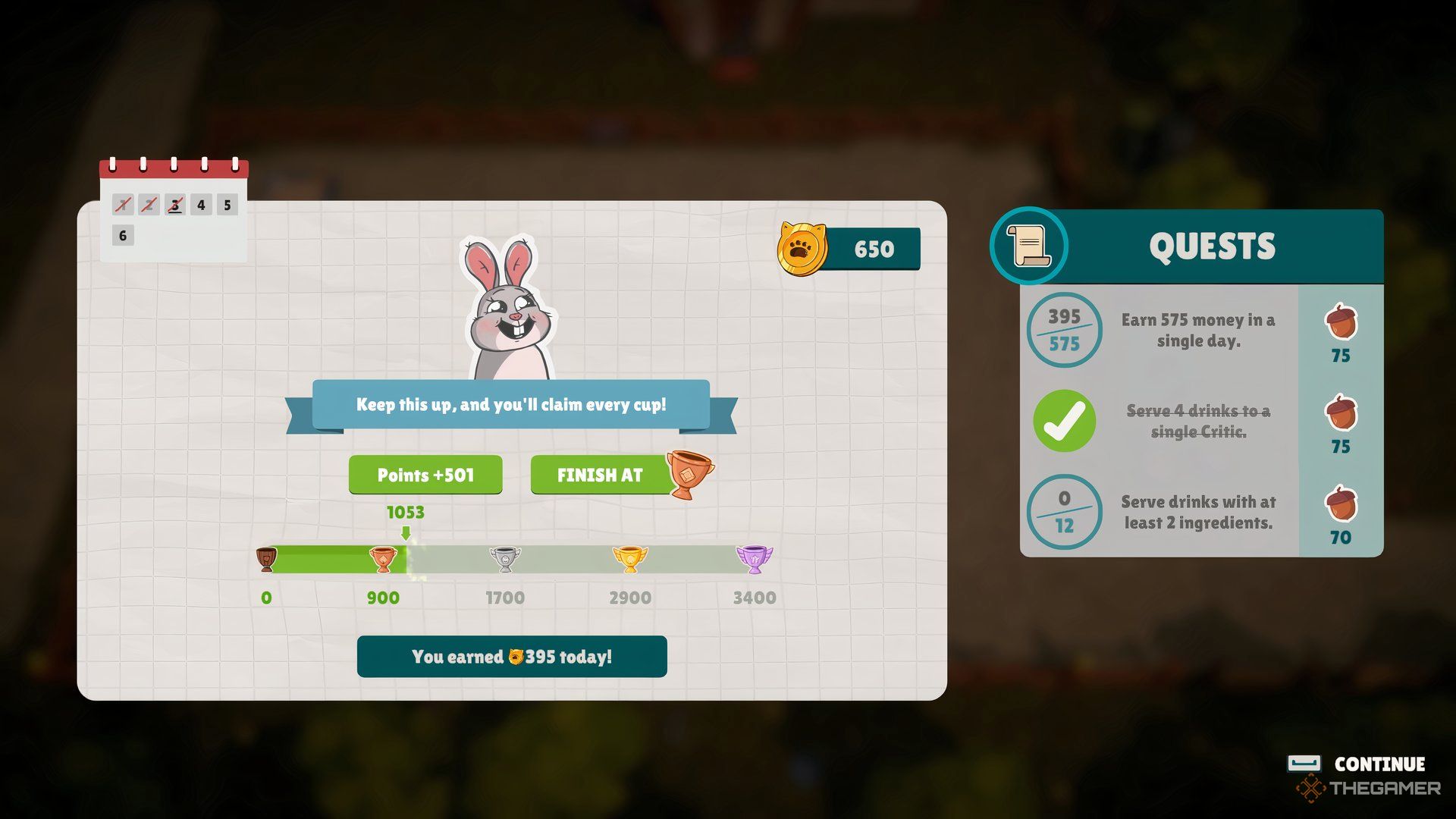 An overview of quests in Party Club, showing the need to make mixed drinks.