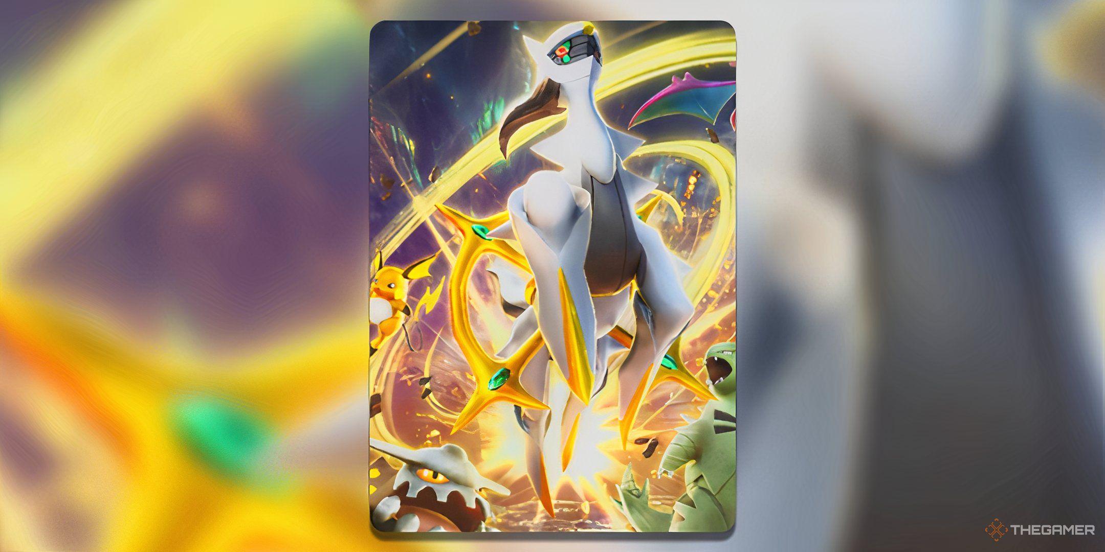 Pokemon TCG Pocket Feature Image of the Triumphant Light Booster Pack against its own background