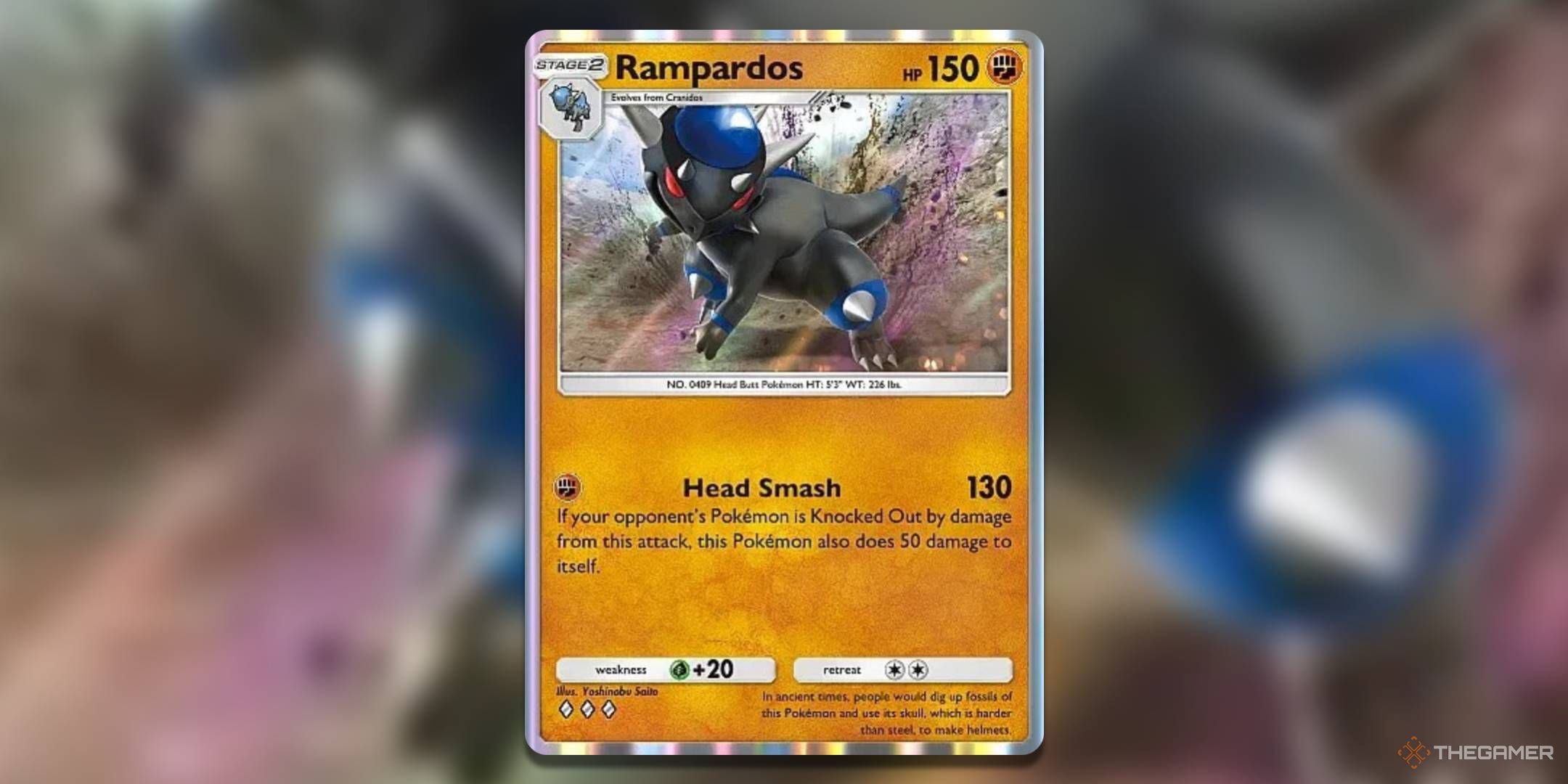 Rampardos with background image for Pokemon TCG Pocket