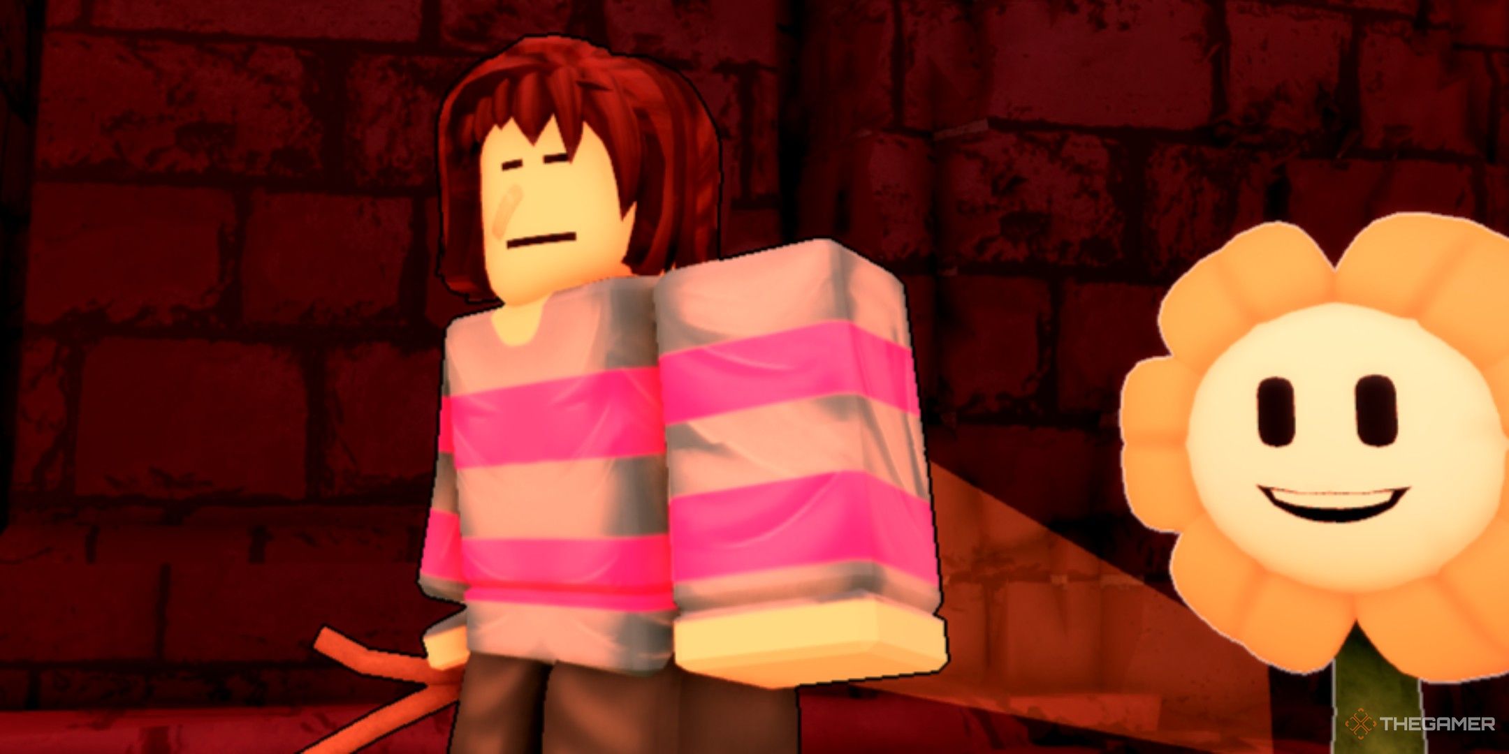 a player in Undertale World on Roblox