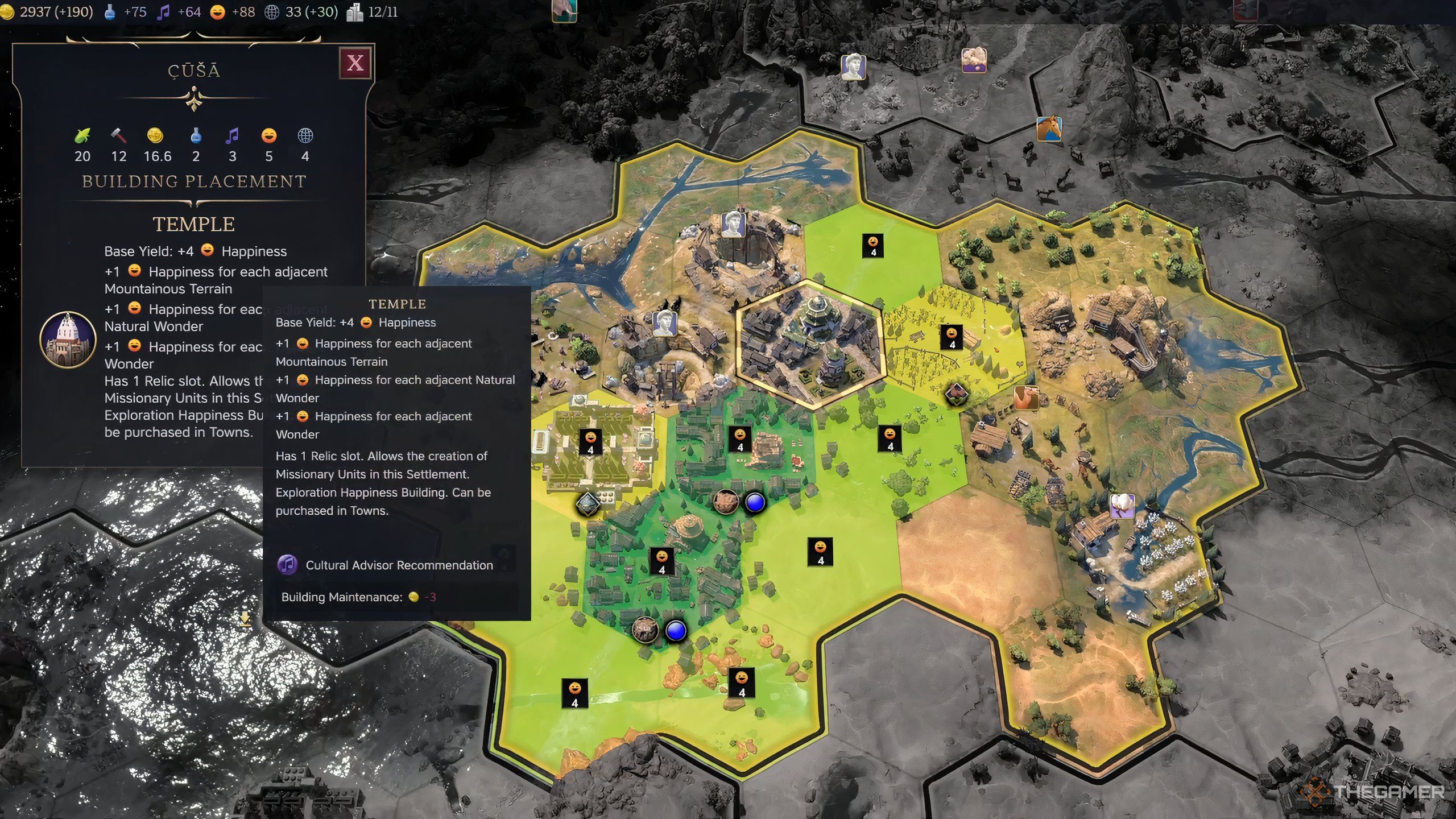 The Town expansion screen in Civilization 7. 