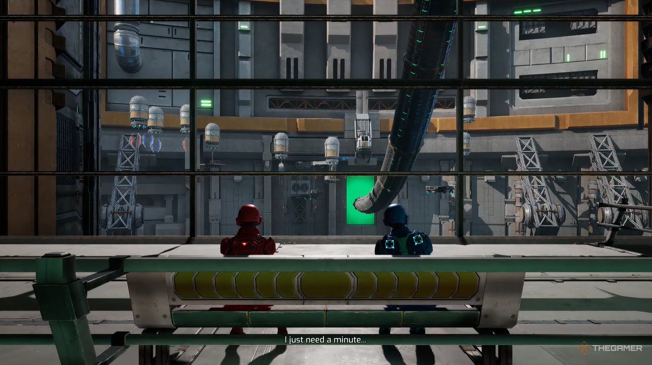 Mio and Zoe on the bench in the final dawn of split fiction