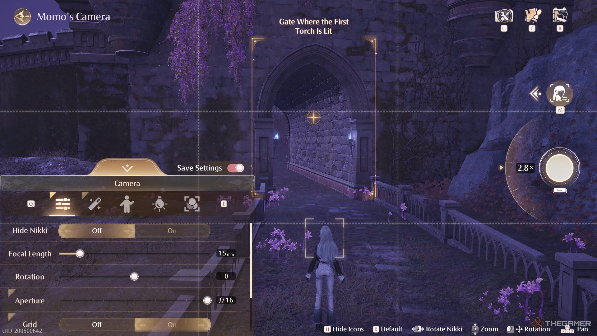 The gate is highlighted in the photo mode in Infinity Nikki.