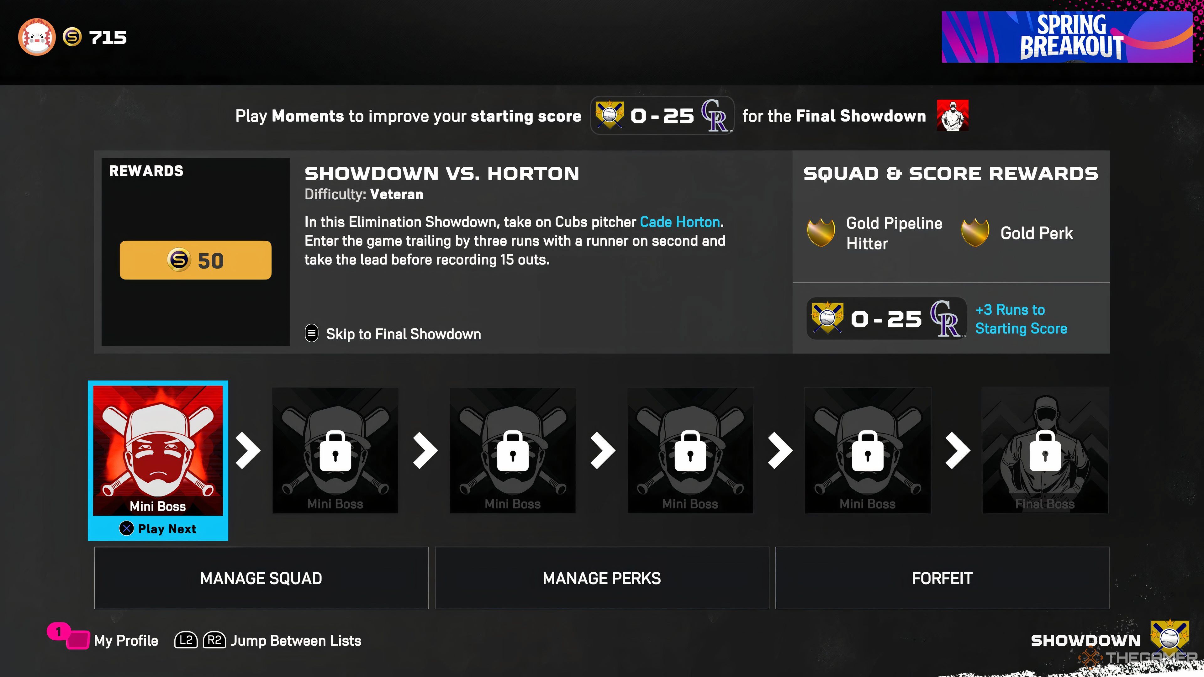 Fighting a mini boss in MLB The Show 25.